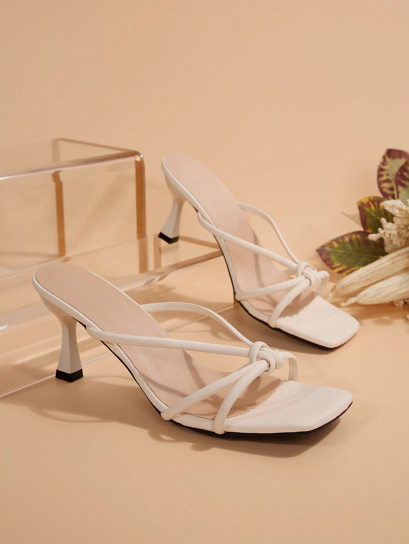 In Beige Women Heeled Sandals