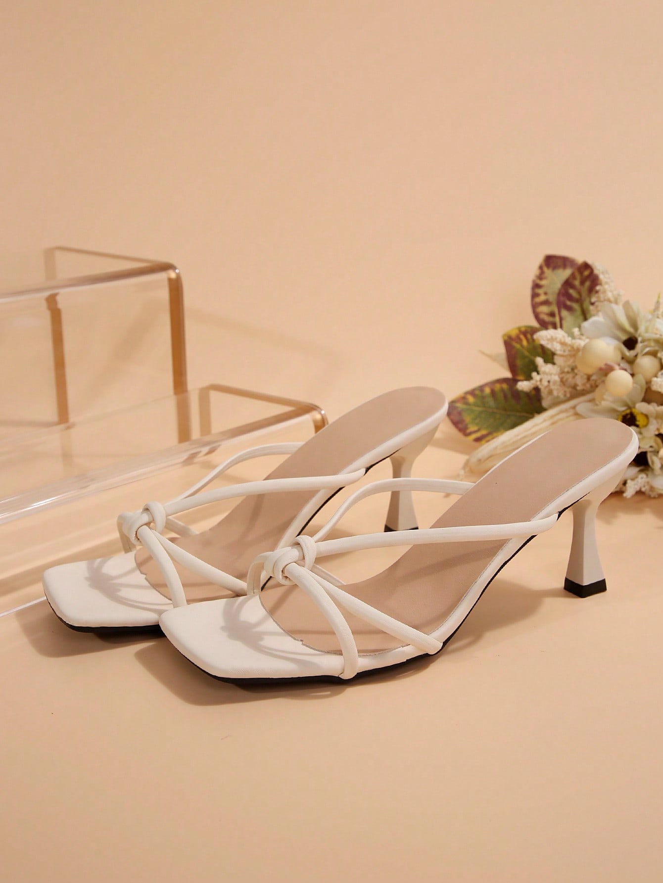 In Beige Women Heeled Sandals