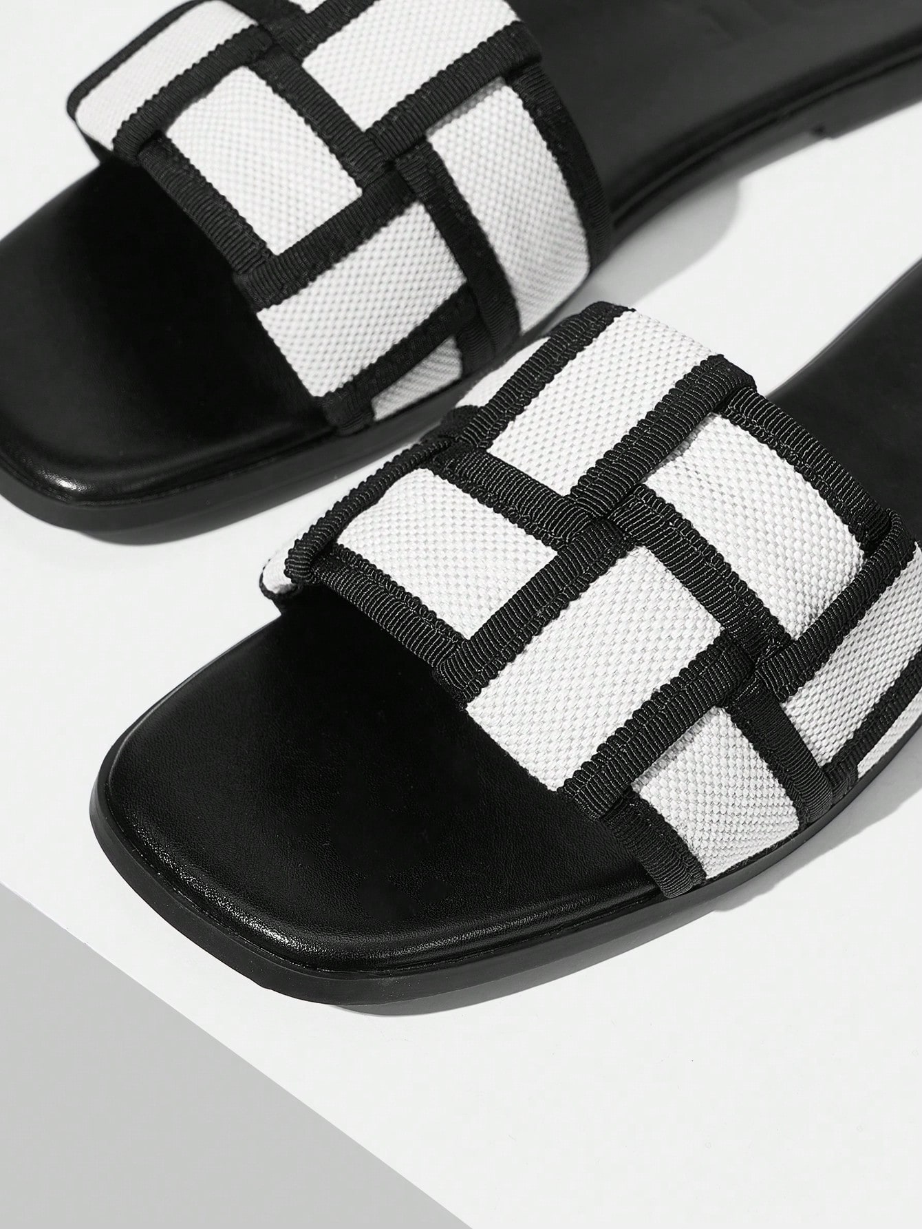 In Black and White Women Sandals