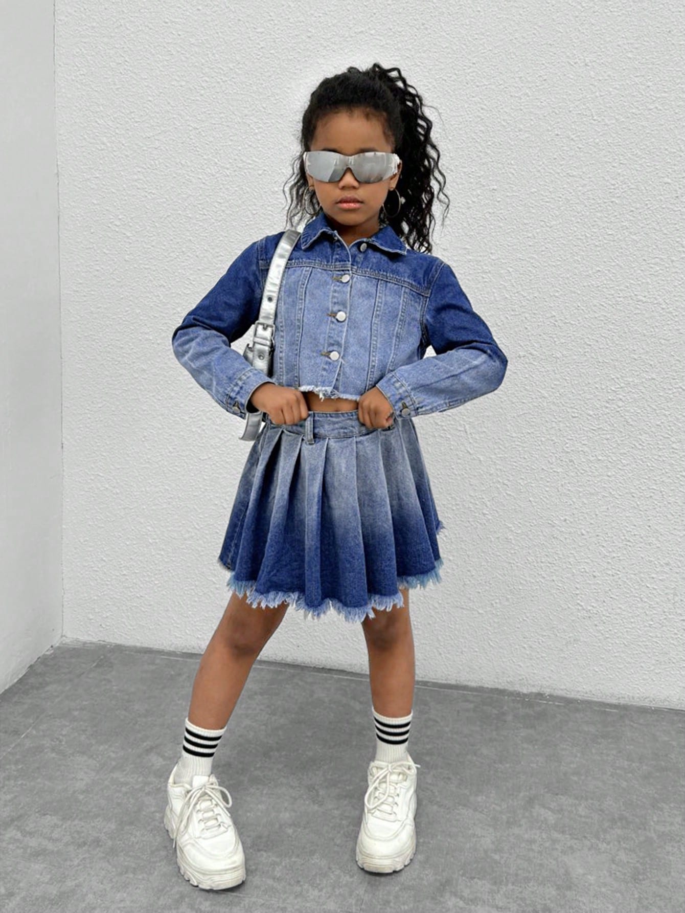 Tween Girls Denim Two-piece Outfits