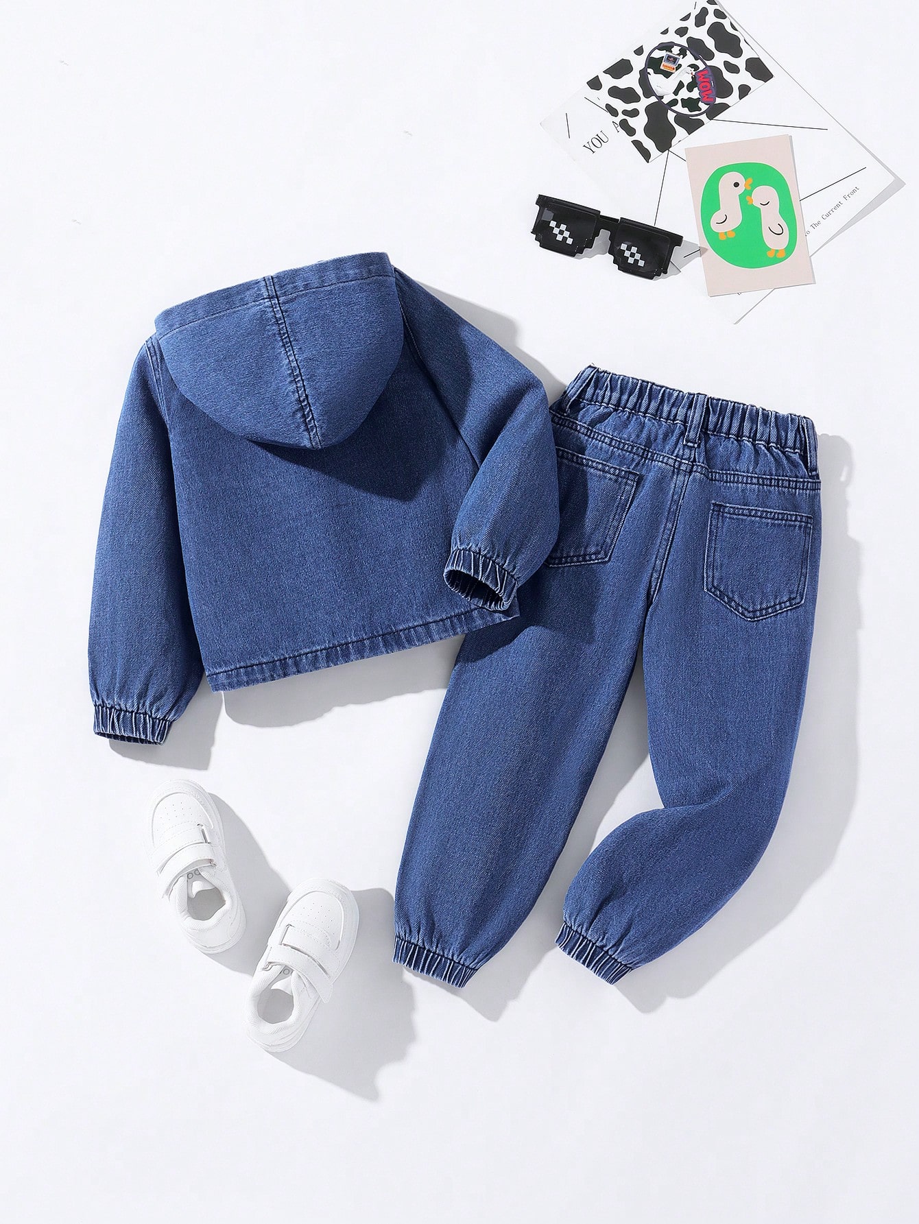 Young Boys Denim Two-piece Outfits