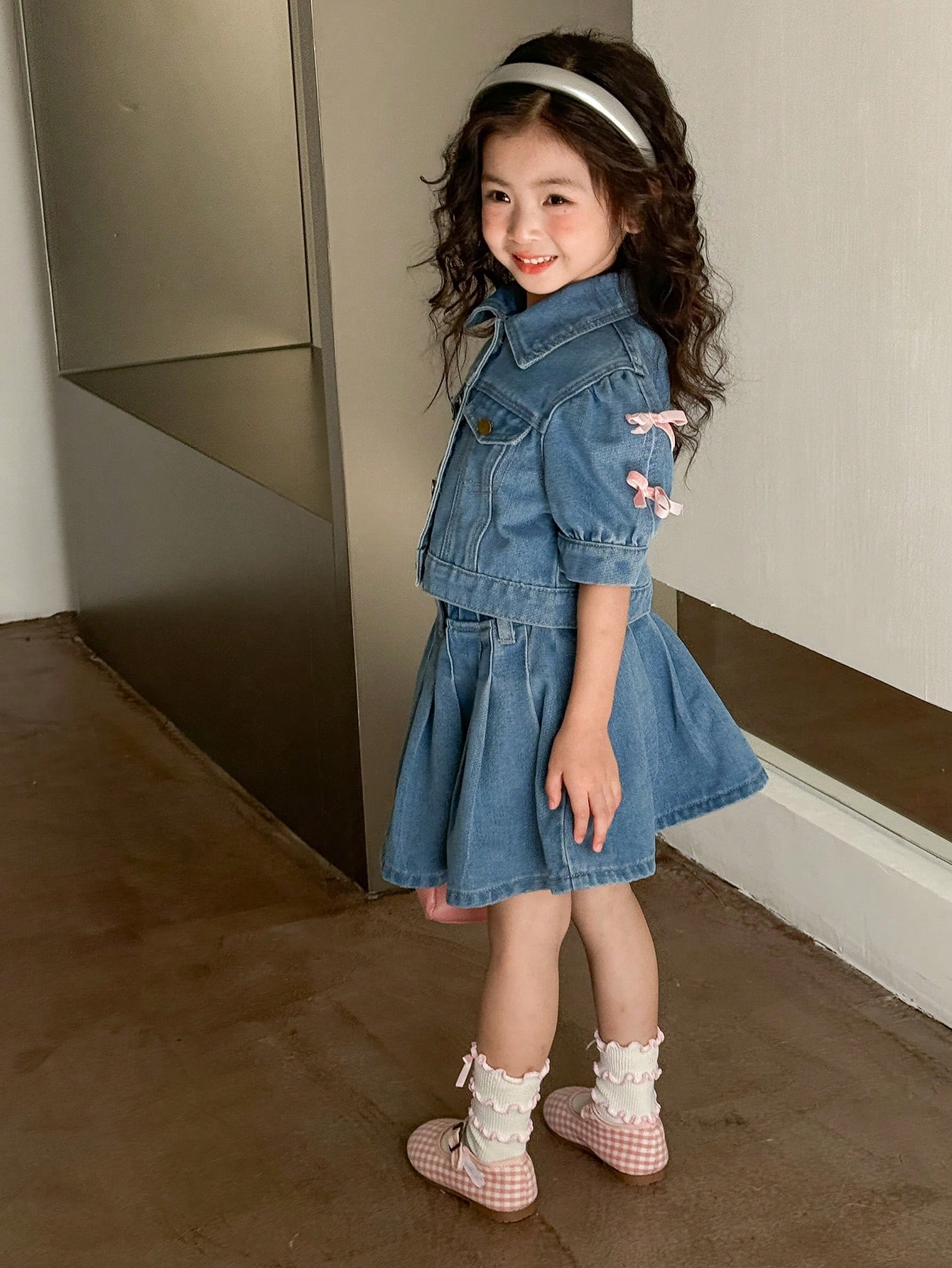 Young Girls Denim Two-piece Outfits