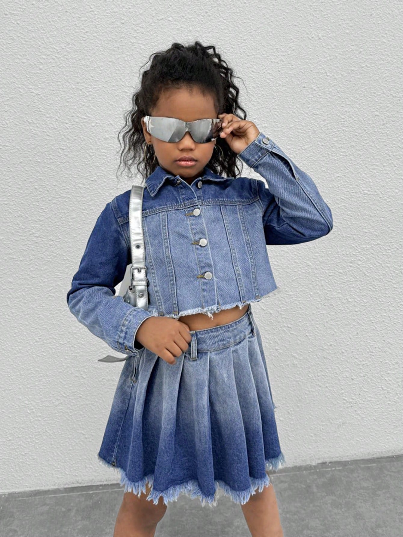 Tween Girls Denim Two-piece Outfits