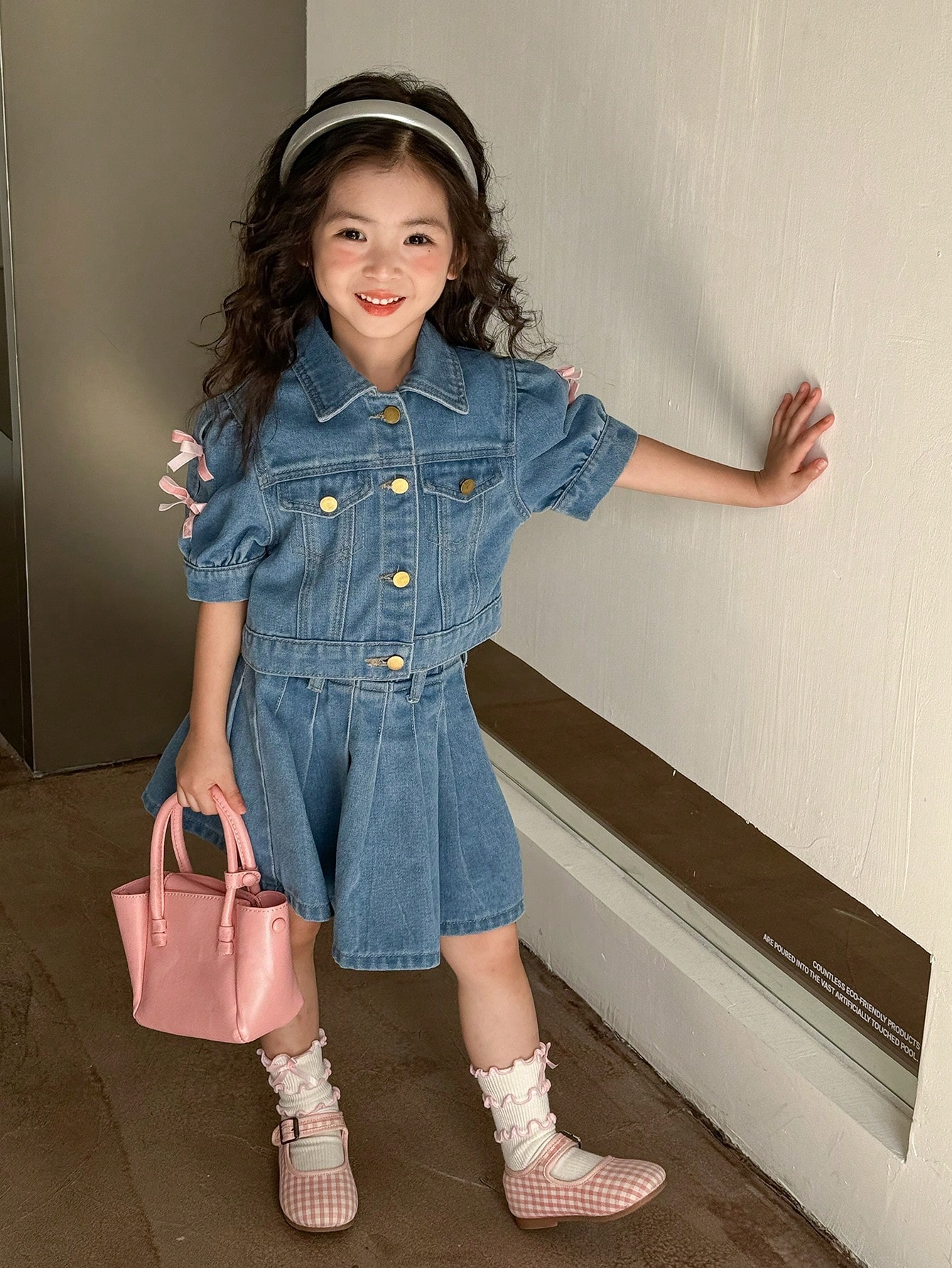 Young Girls Denim Two-piece Outfits