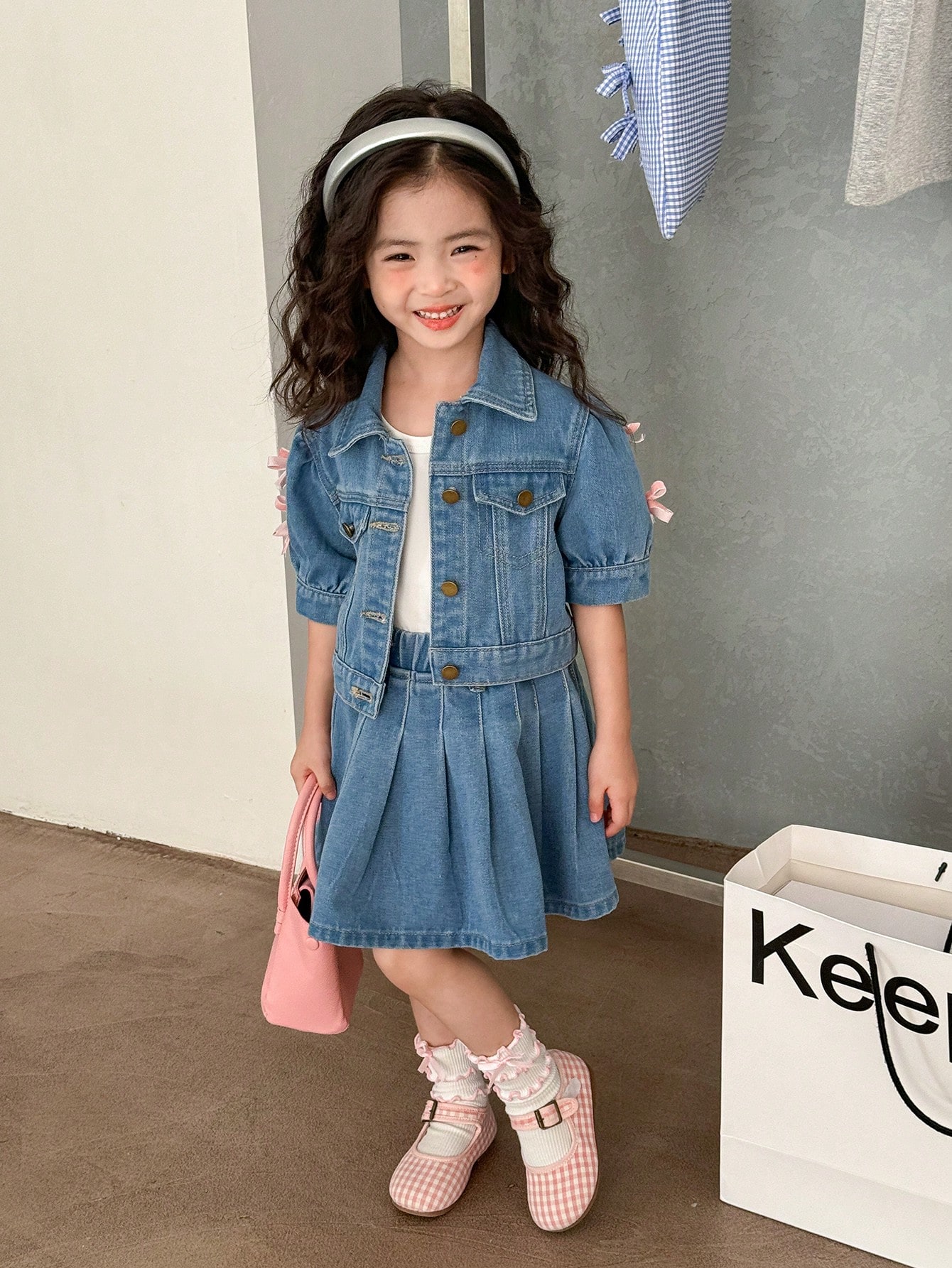 Young Girls Denim Two-piece Outfits