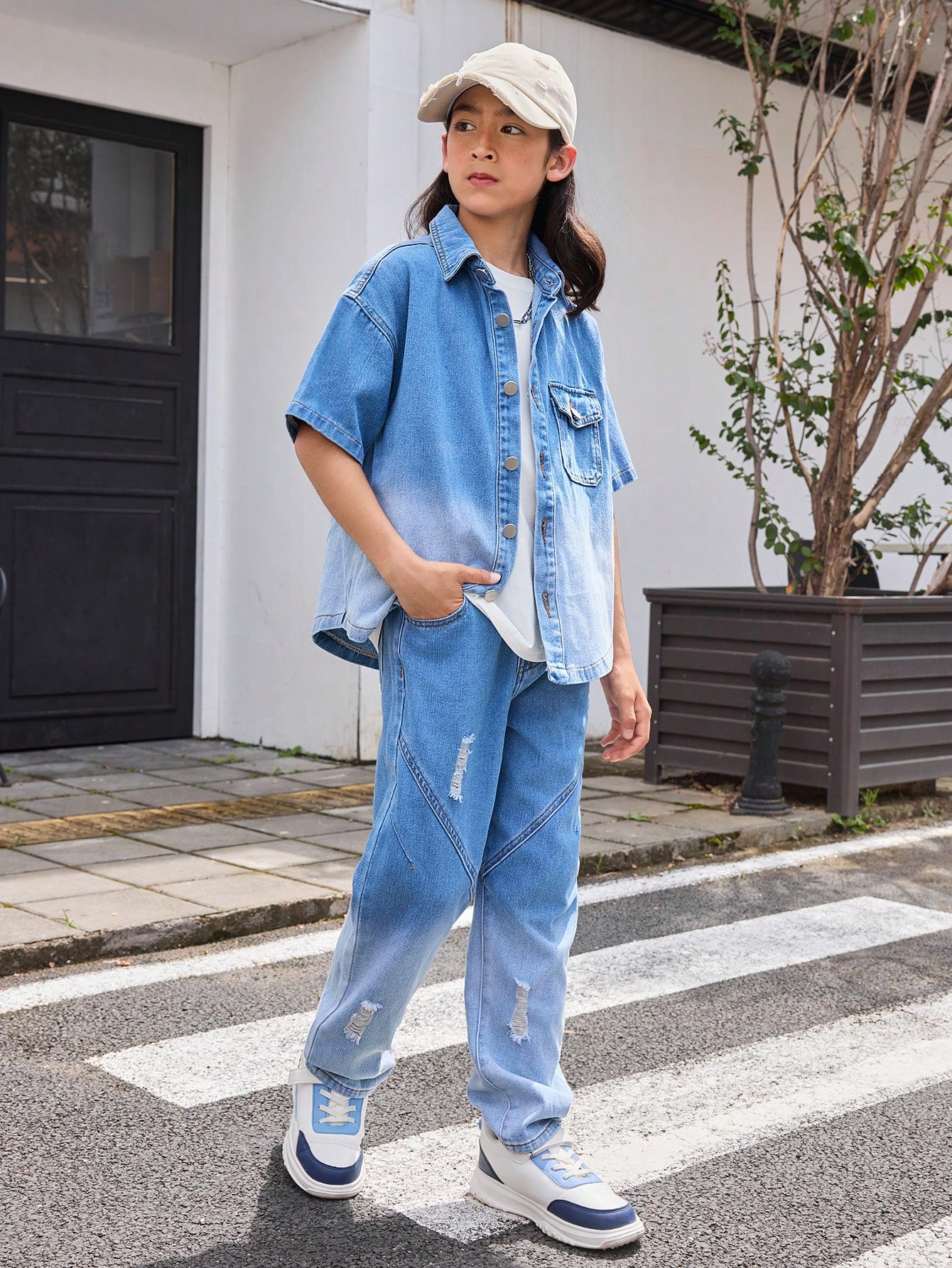 Tween Boys Denim Two-piece Outfits