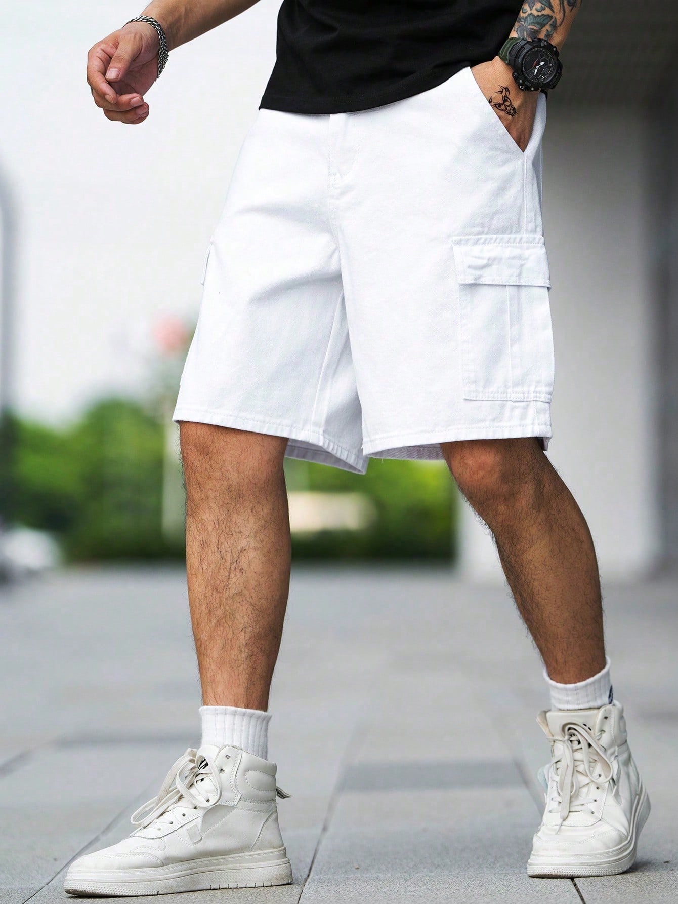 Men Plus Size Denim Shorts