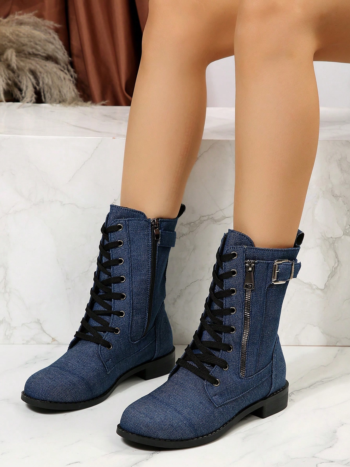 In Blue Women Mid-Calf Boots