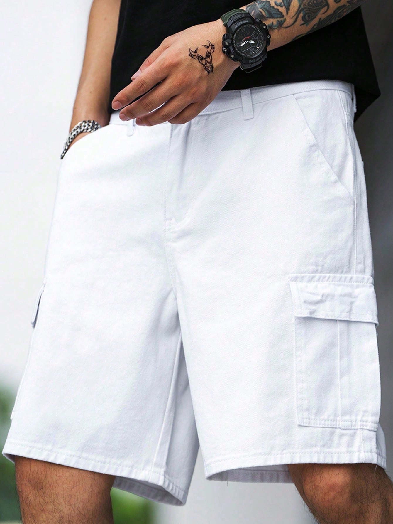 Men Plus Size Denim Shorts