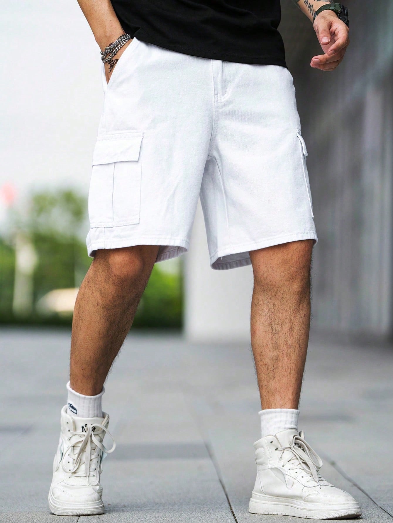 Men Plus Size Denim Shorts