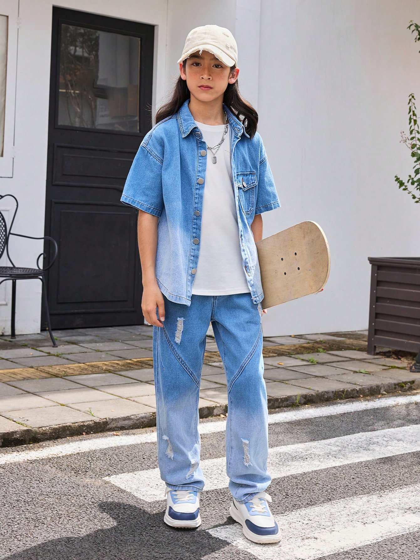 Tween Boys Denim Two-piece Outfits