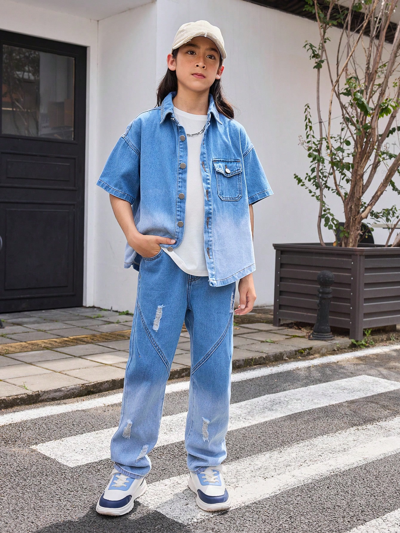 Tween Boys Denim Two-piece Outfits