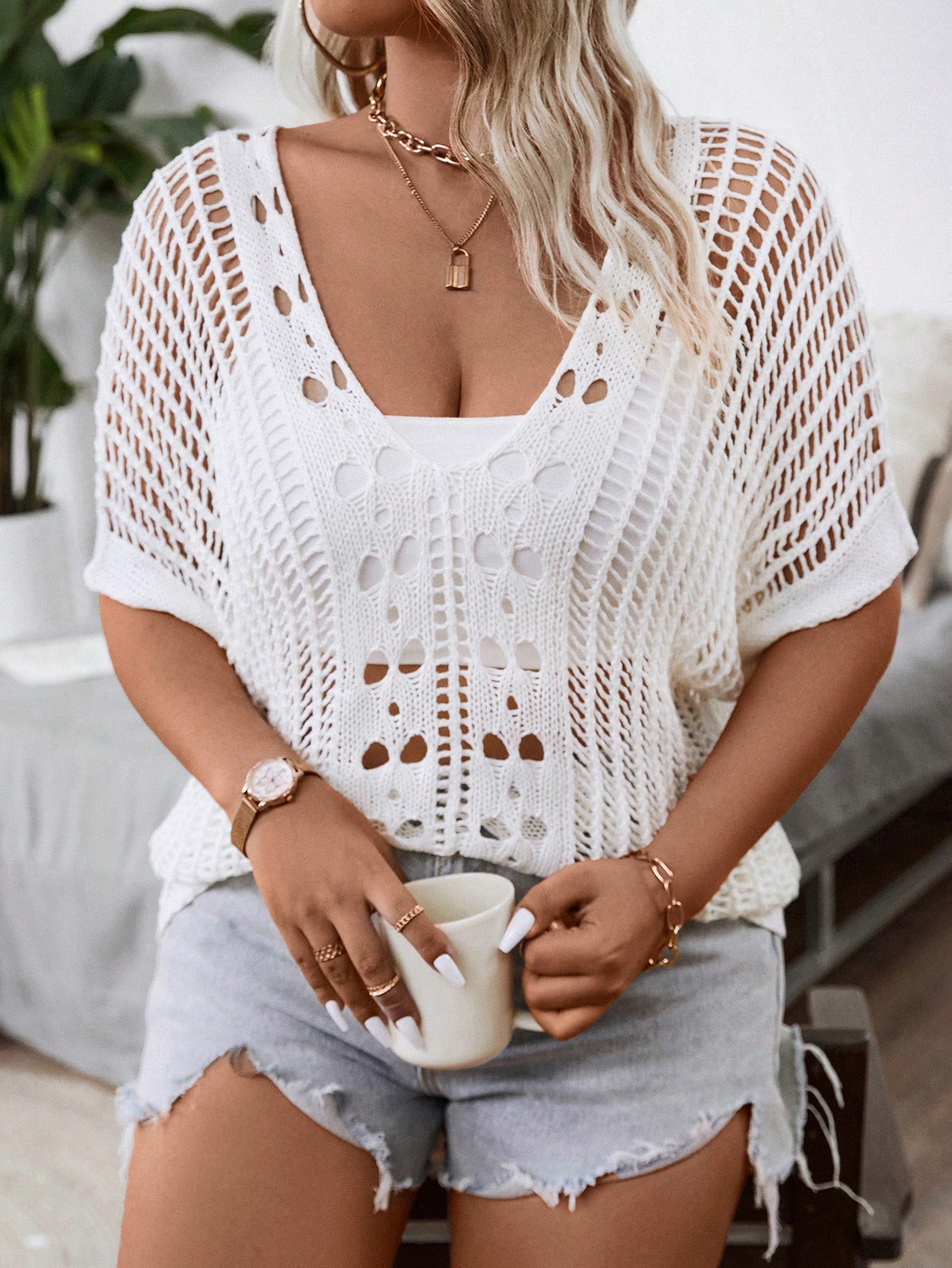 In Casual Plus Size Knit Tops