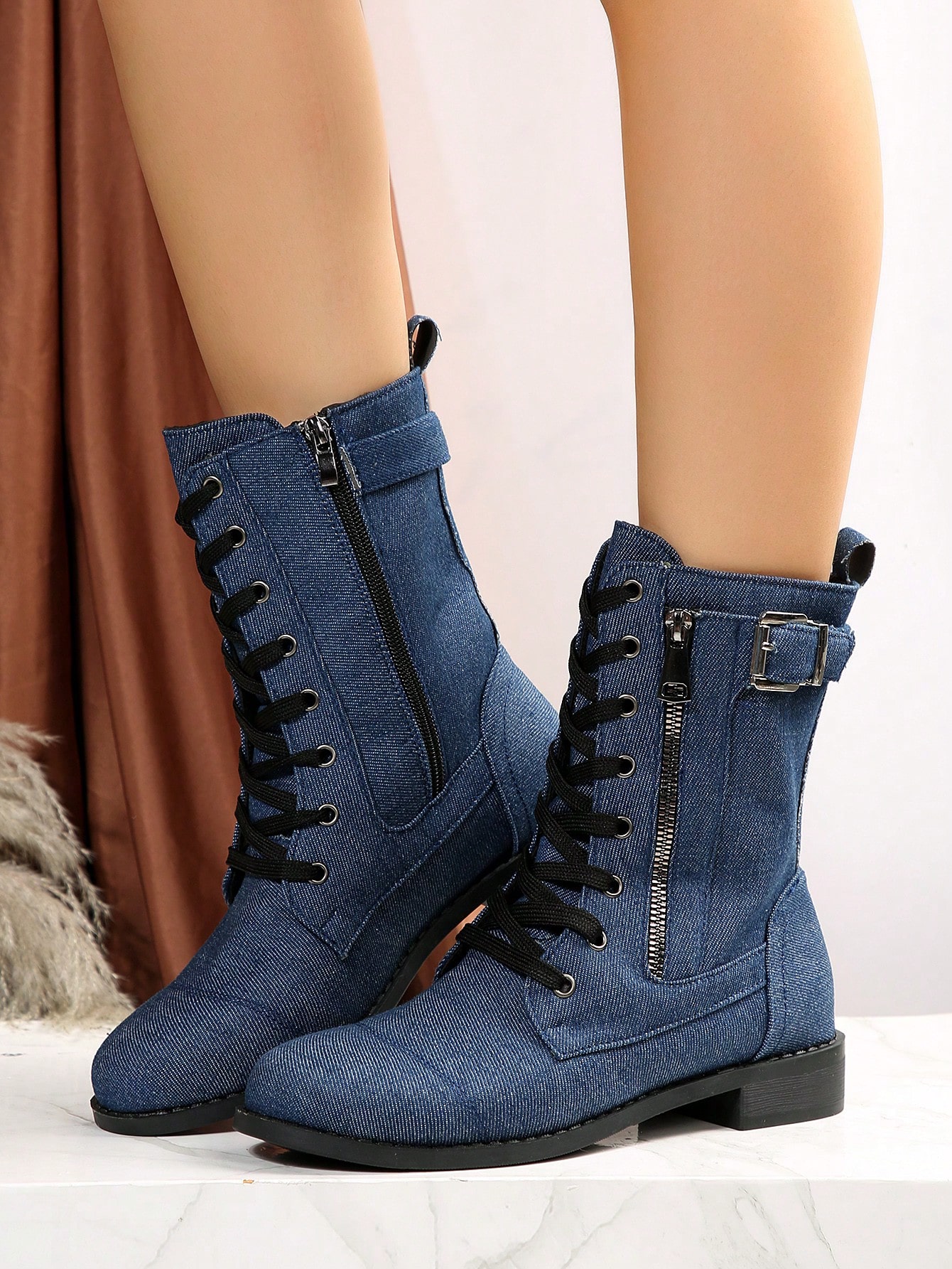 In Blue Women Mid-Calf Boots