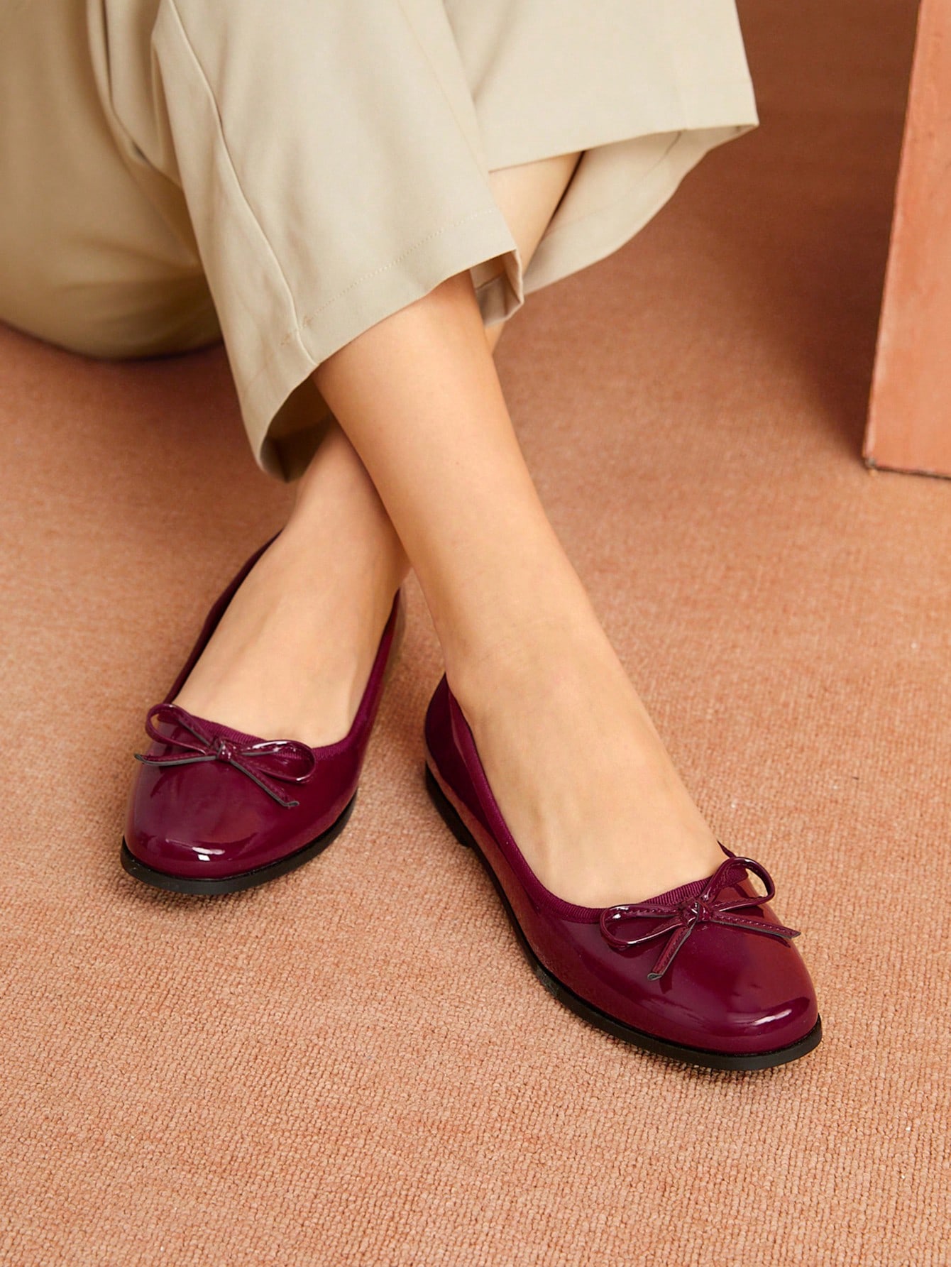 In Burgundy Women Flats