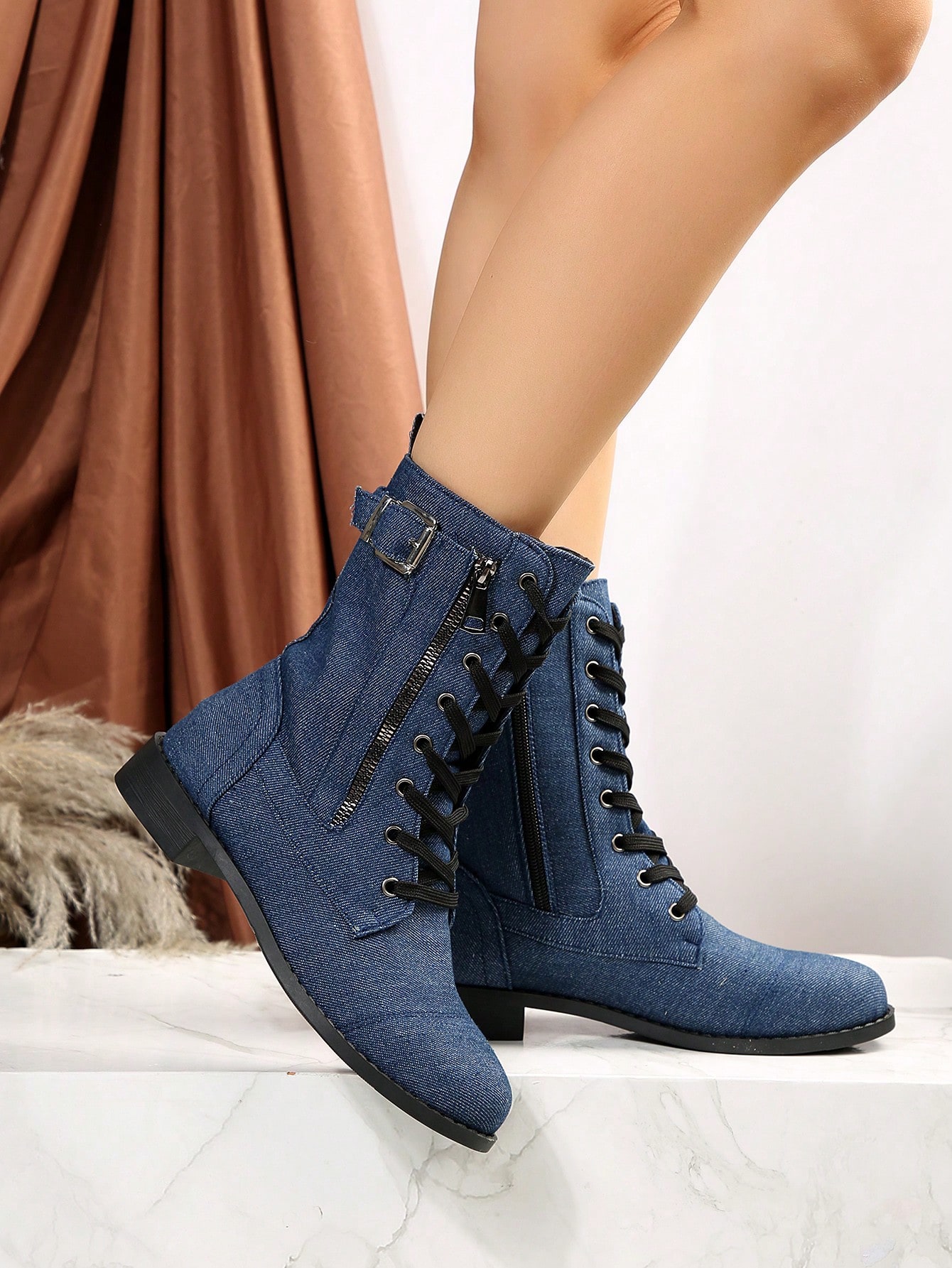 In Blue Women Mid-Calf Boots