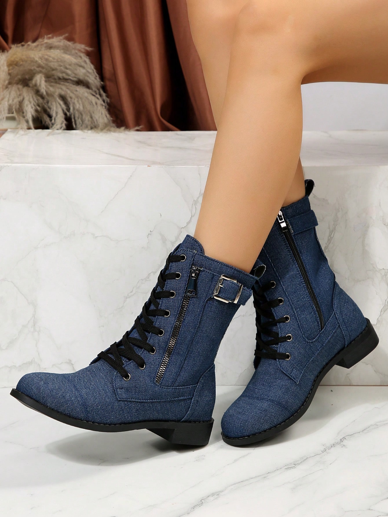 In Blue Women Mid-Calf Boots