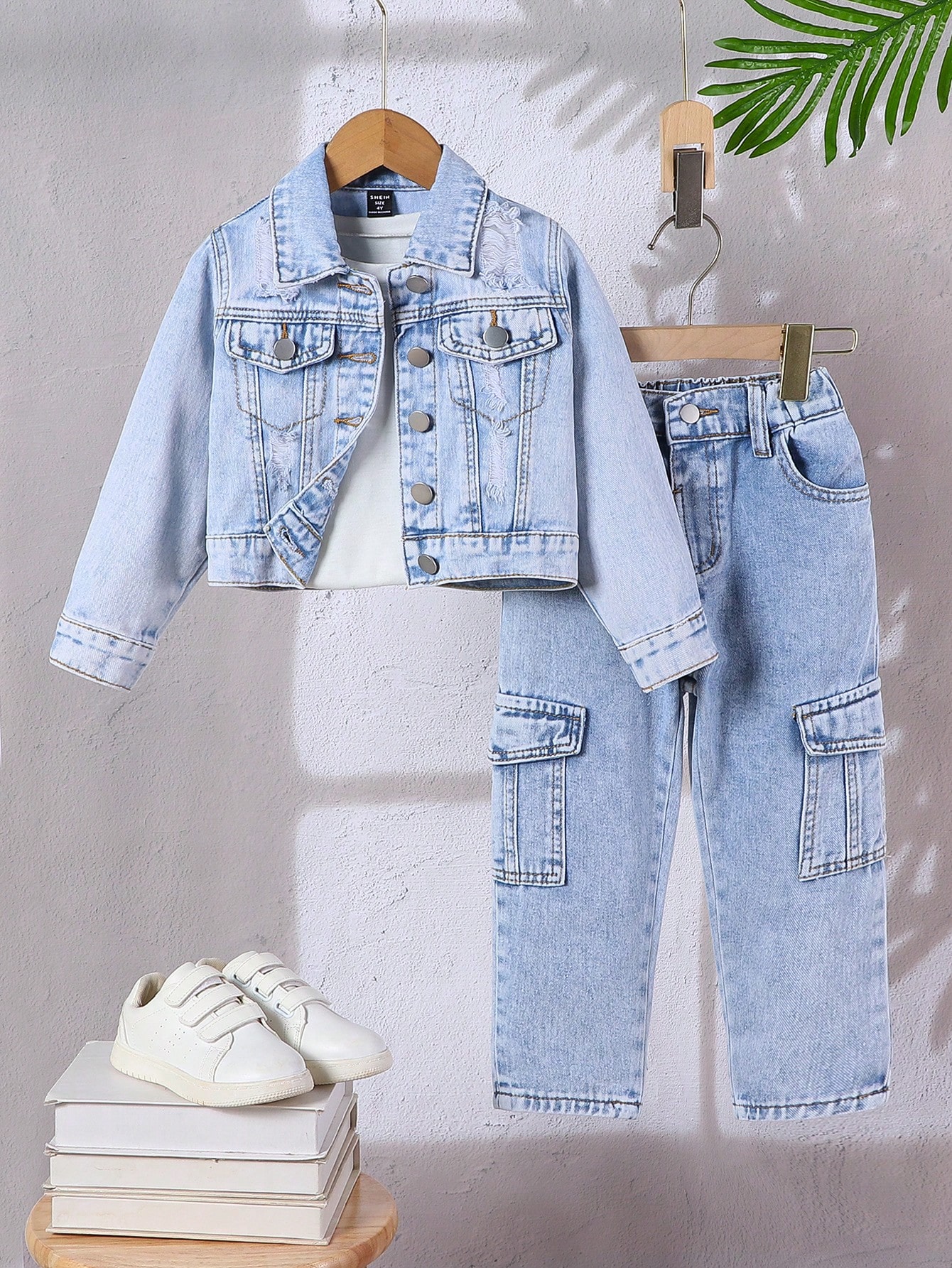 Young Boys Denim Two-piece Outfits