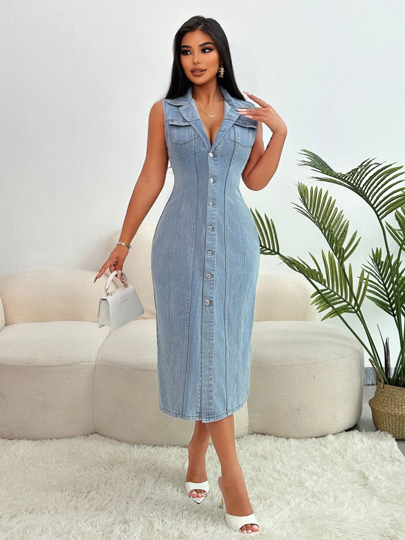 In Blue Women Denim Dresses