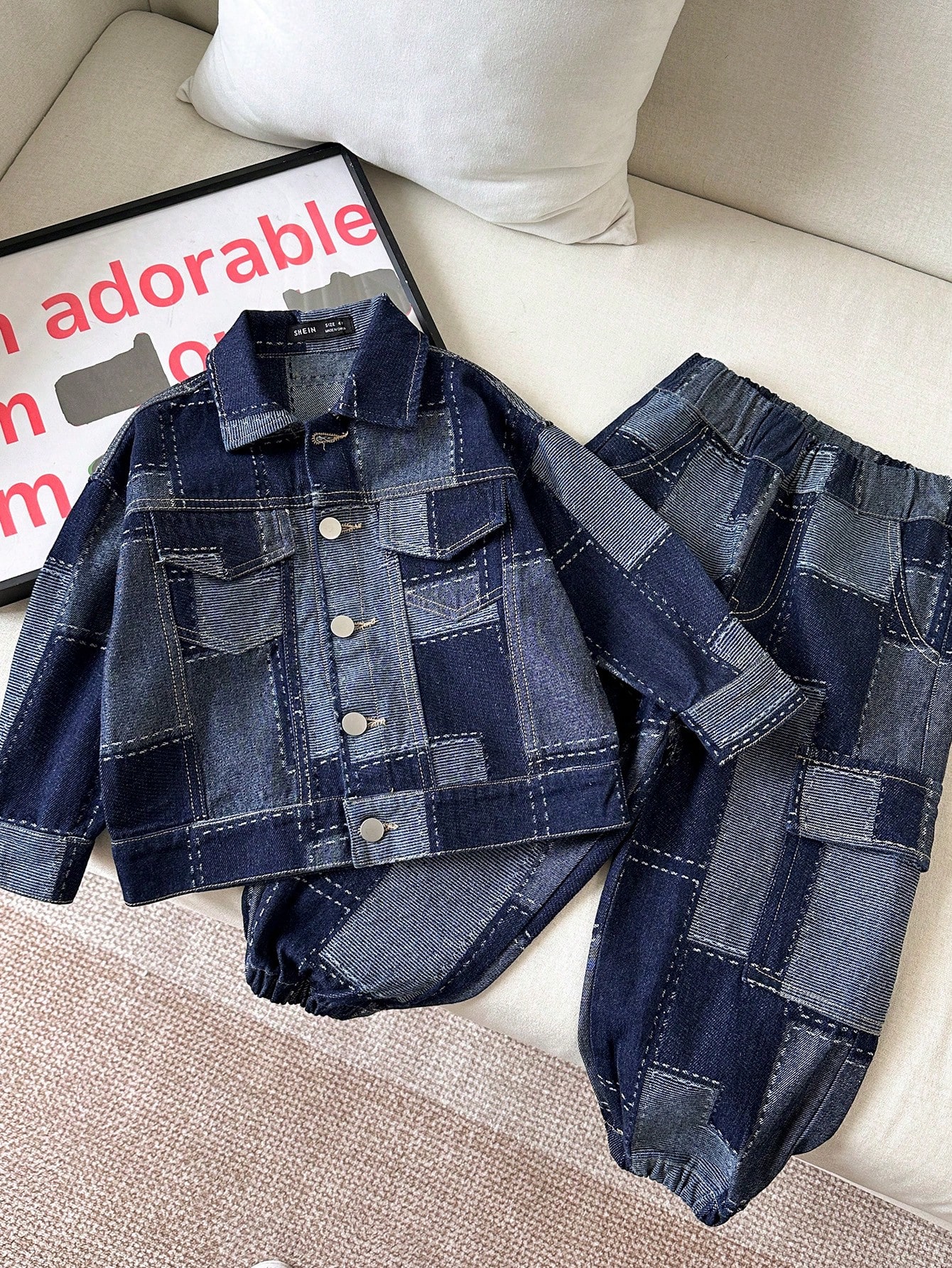 Young Boys Denim Two-piece Outfits