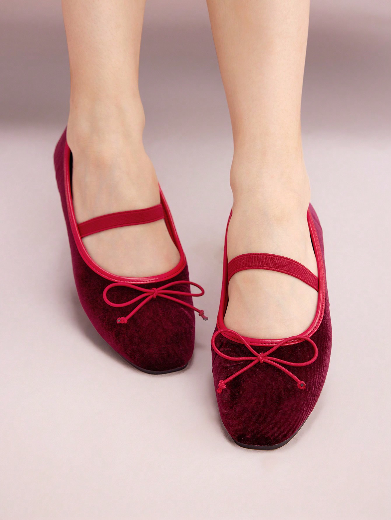 In Burgundy Women Flats