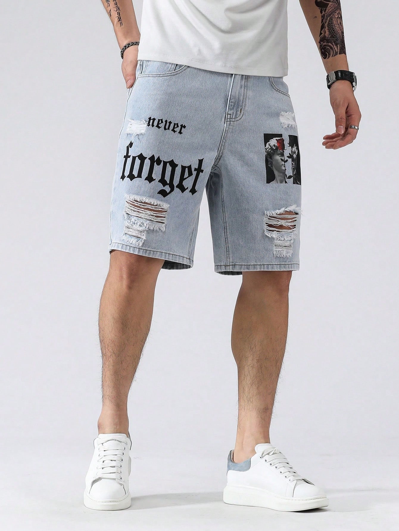 Men Plus Size Denim Shorts