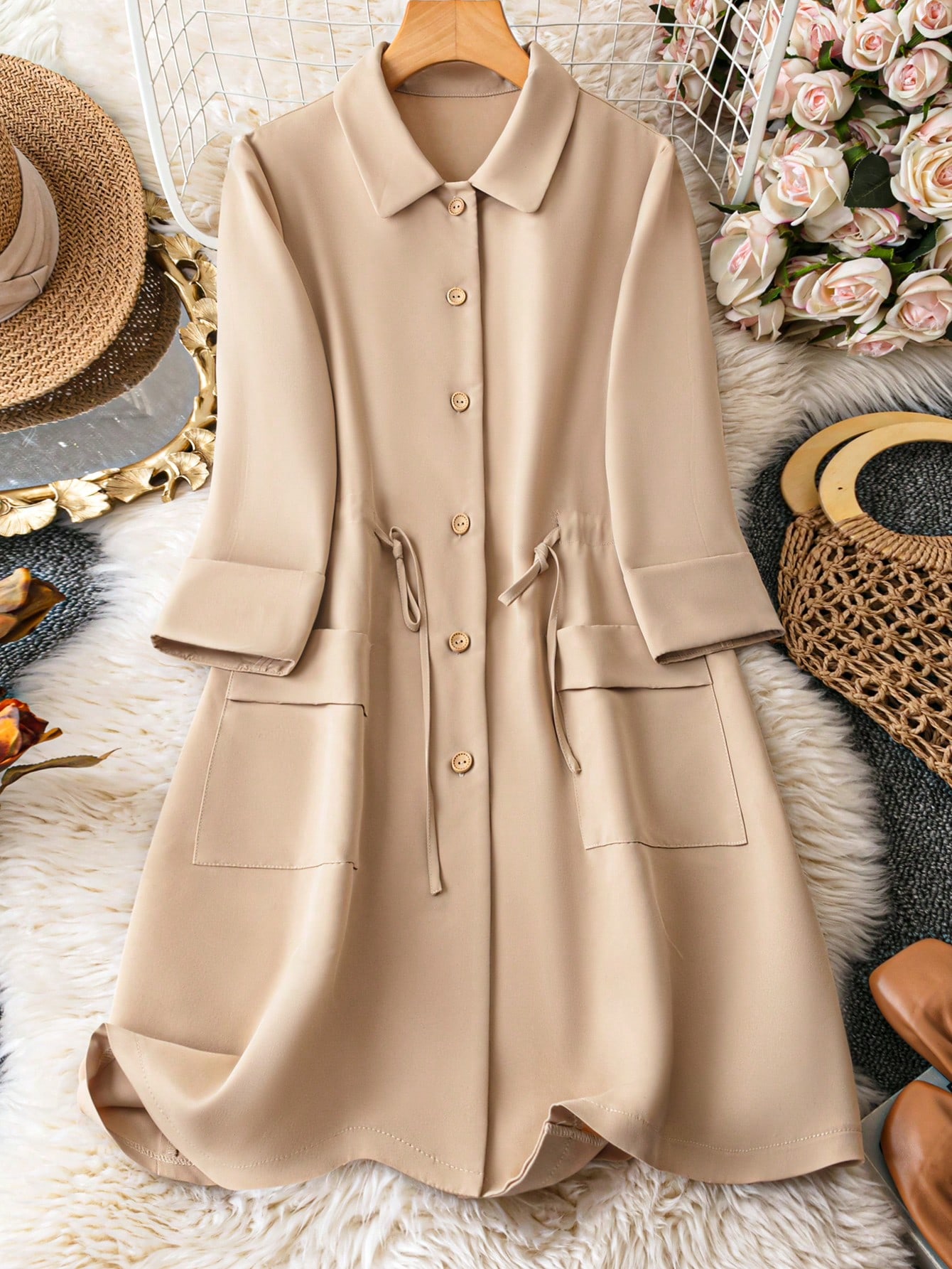 In Long Sleeve Women Coats