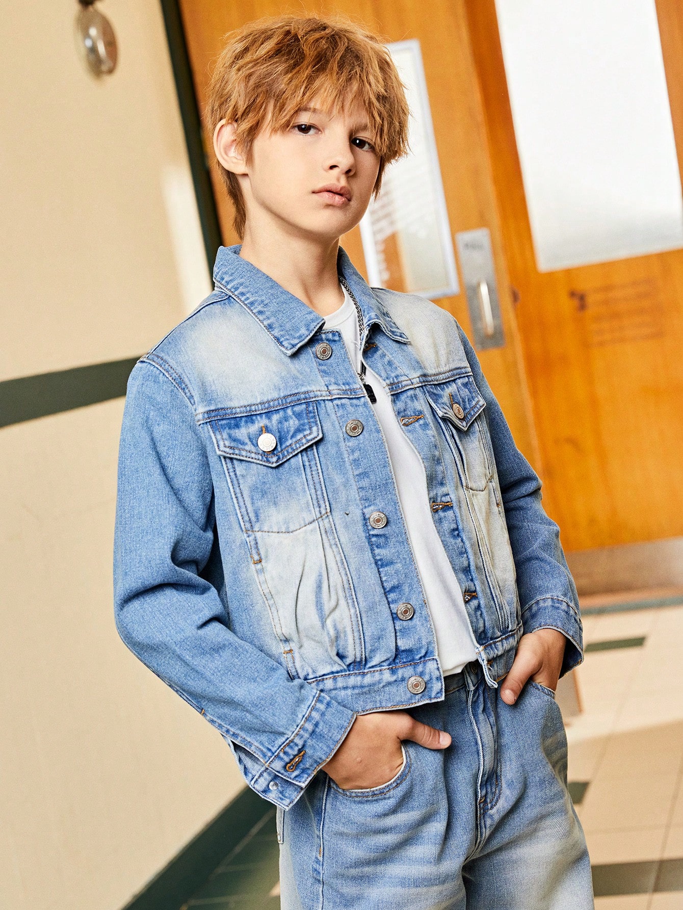 Tween Boys Denim Two-piece Outfits