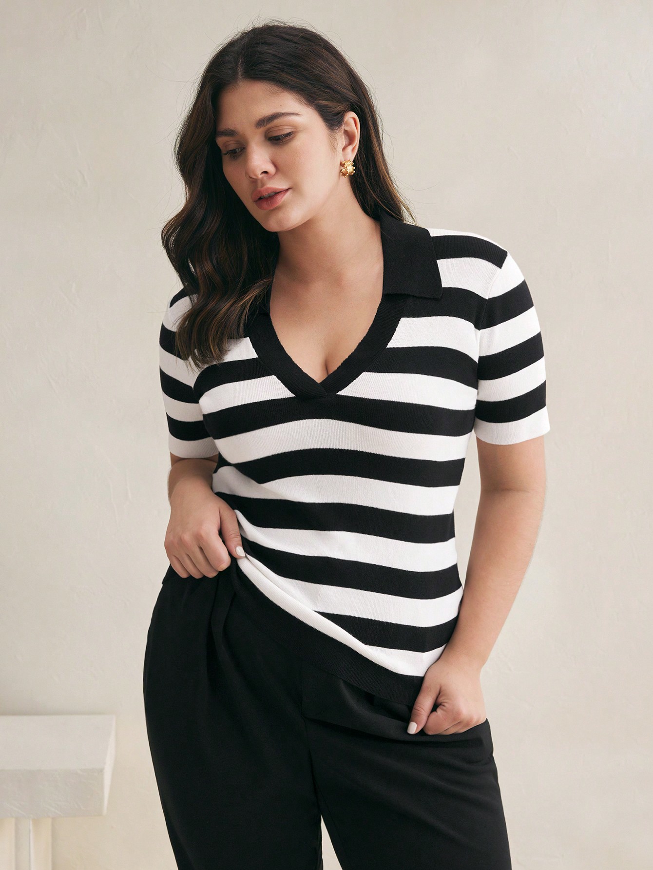 In Casual Plus Size Knit Tops