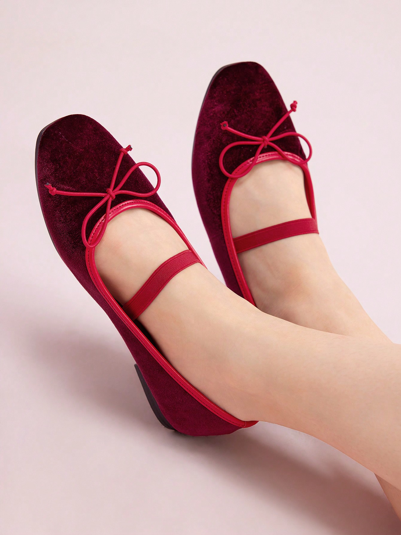 In Burgundy Women Flats