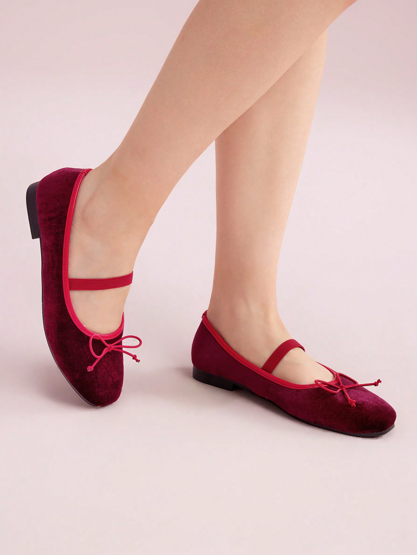 In Burgundy Women Flats