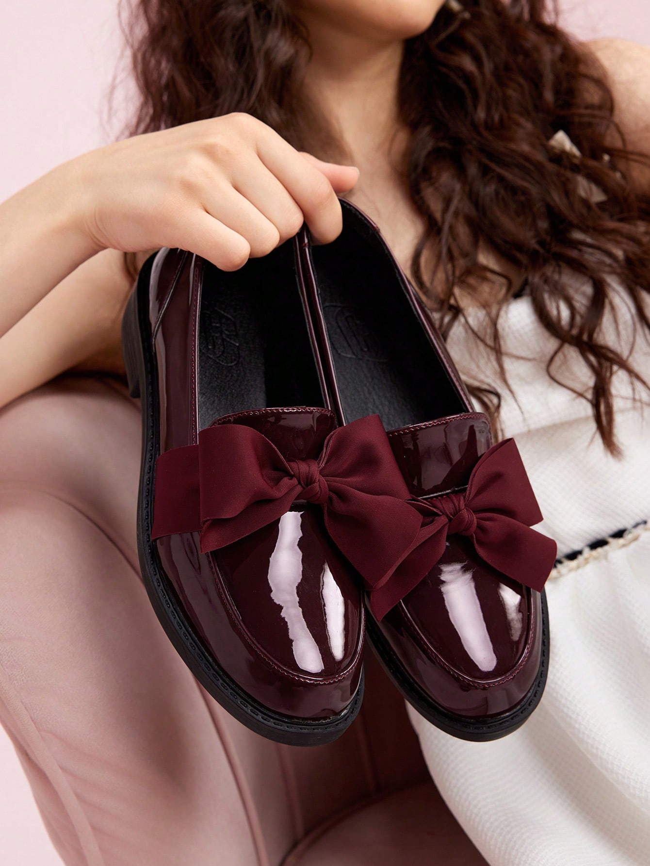 In Burgundy Women Flats