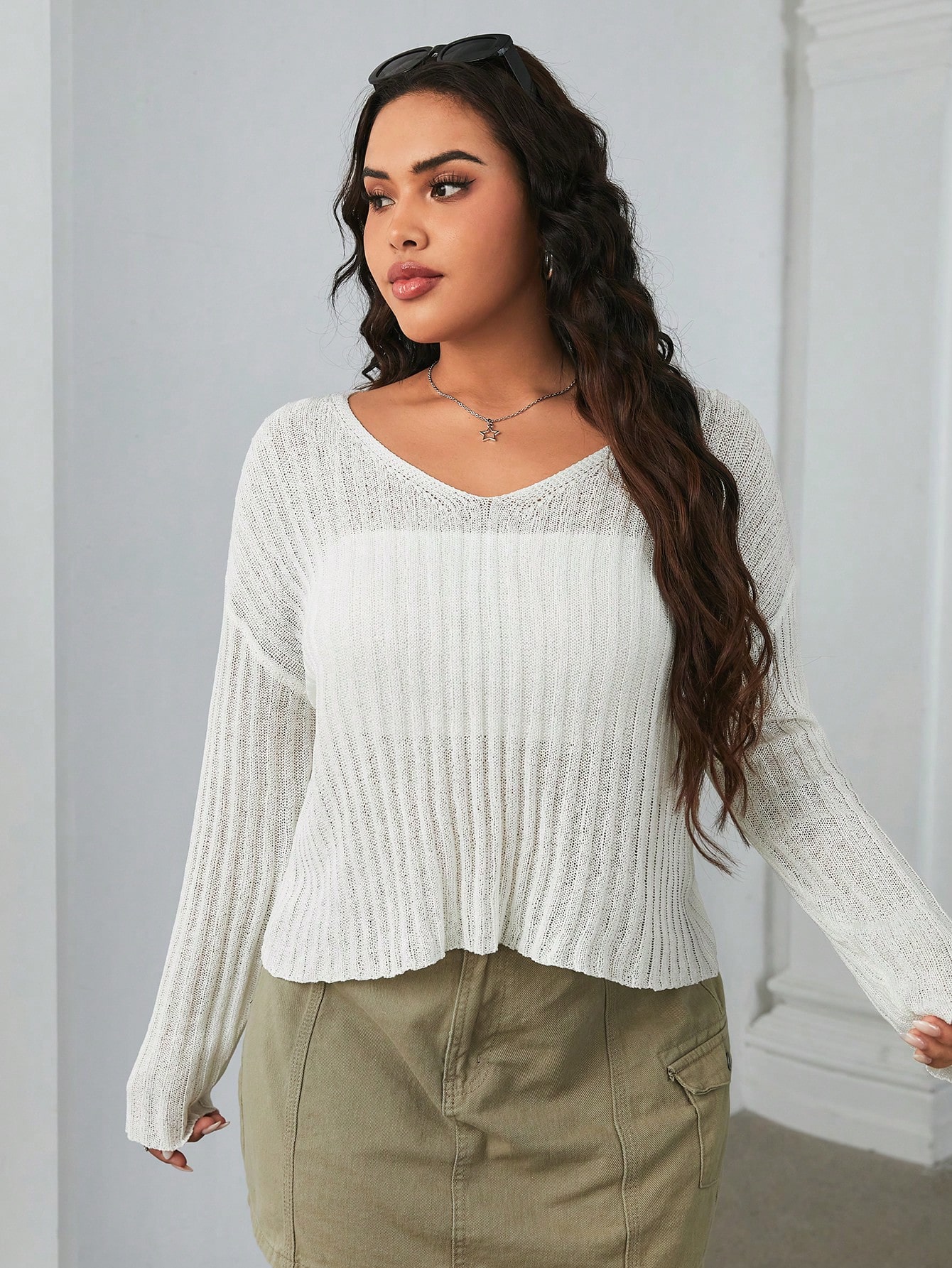 In White Plus Size Sweaters