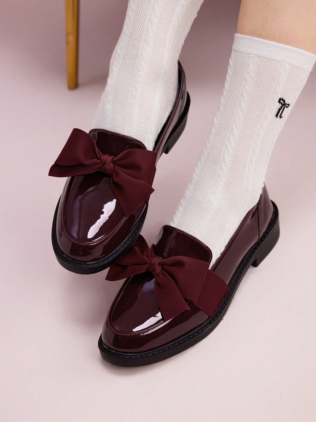 In Burgundy Women Flats