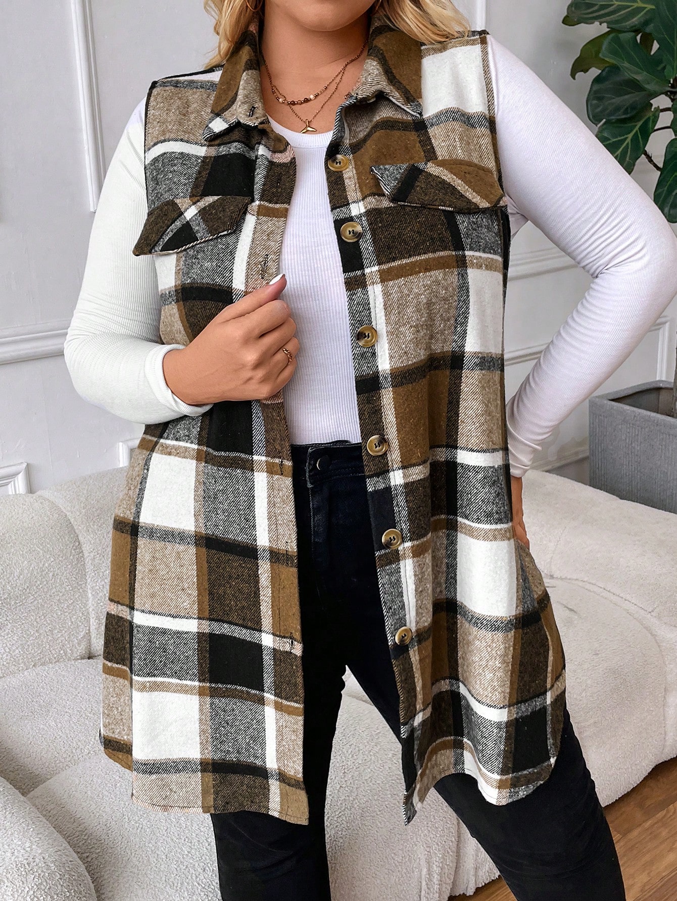 In Casual Plus Size Coats