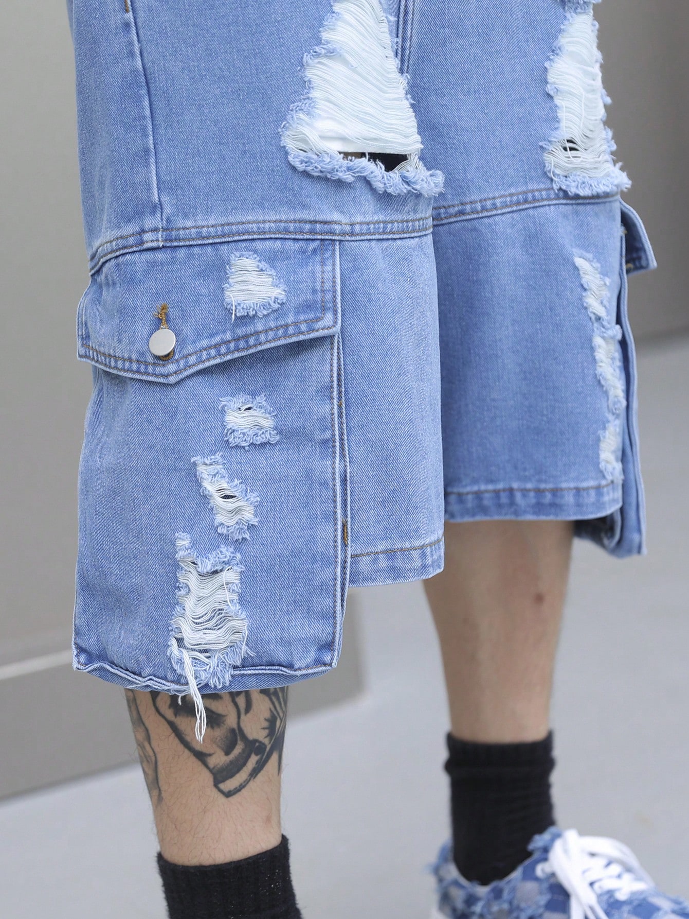 Men Plus Size Denim Shorts