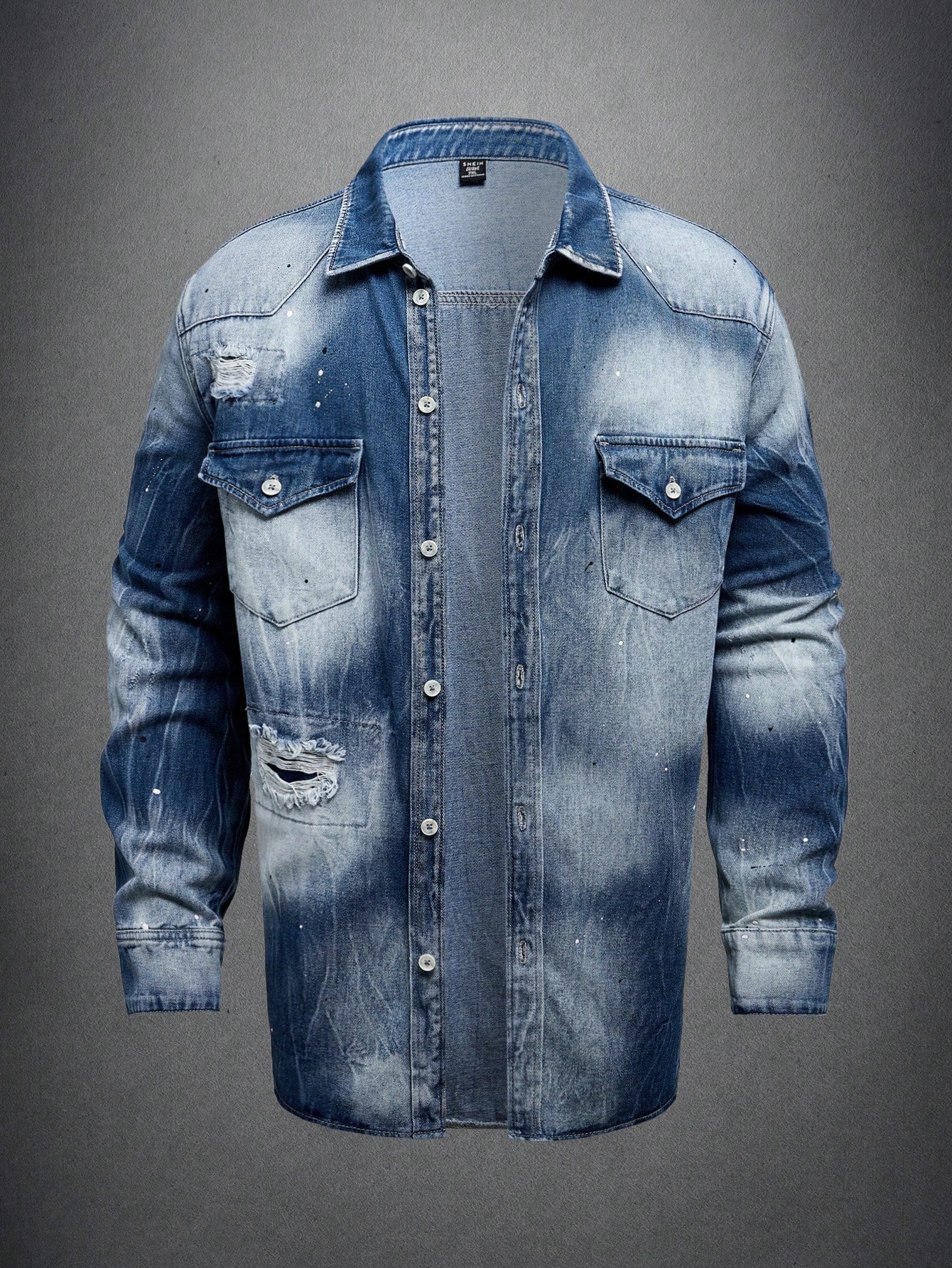 Men Plus Size Denim Shirts