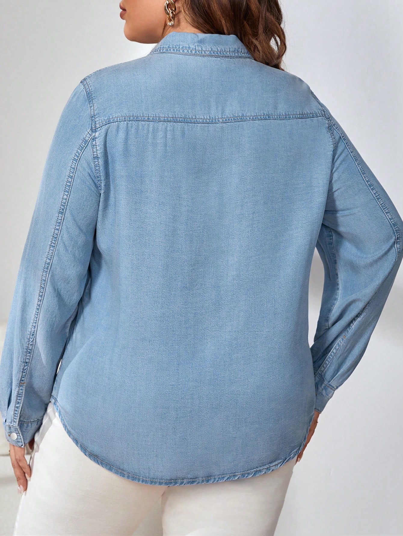 In Blue Plus Size Denim Tops