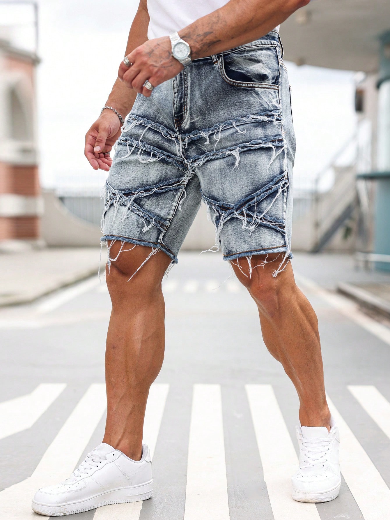 Men Plus Size Denim Shorts