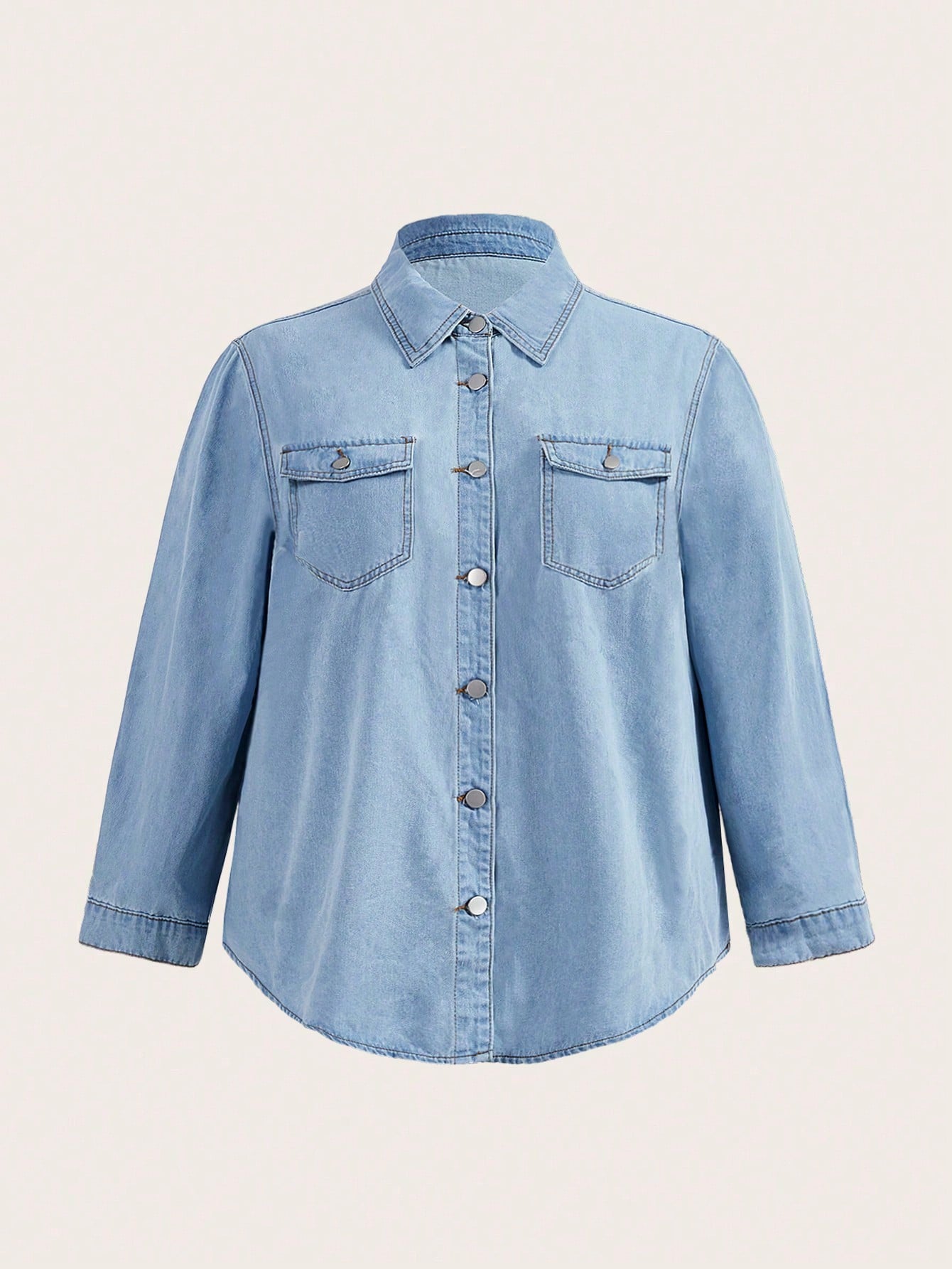 In Blue Plus Size Denim Tops