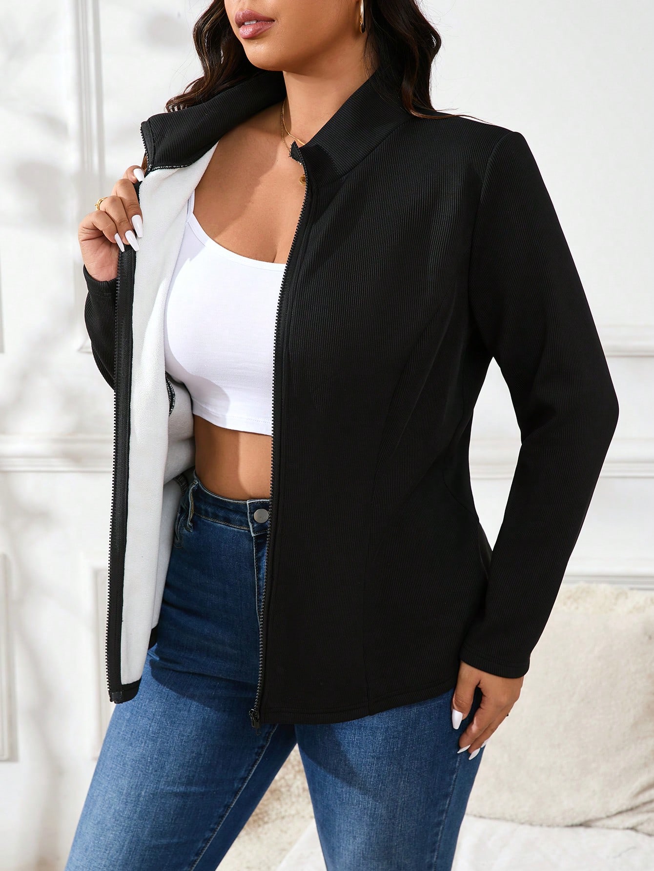 In Black Plus Size Jackets