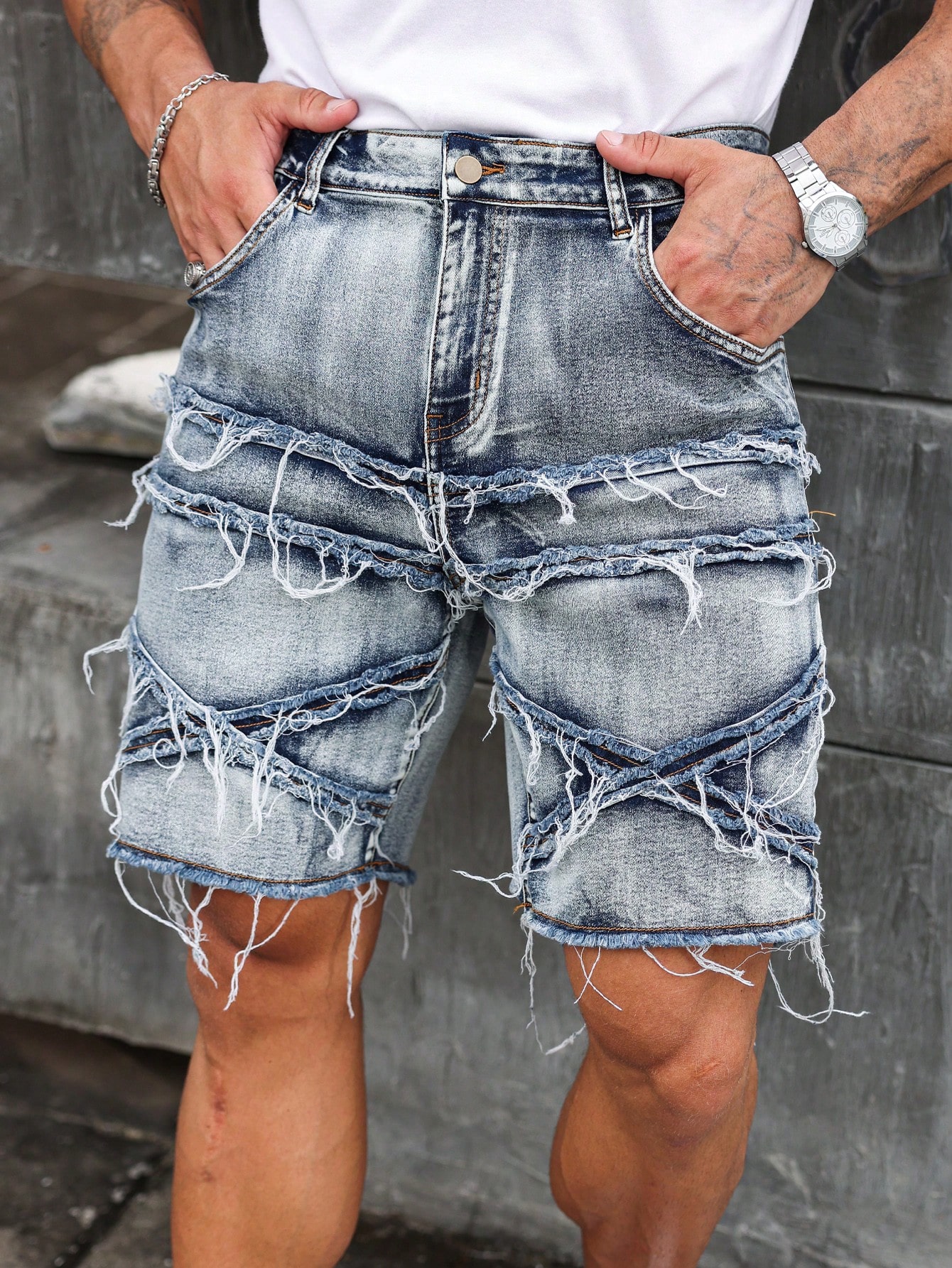 Men Plus Size Denim Shorts