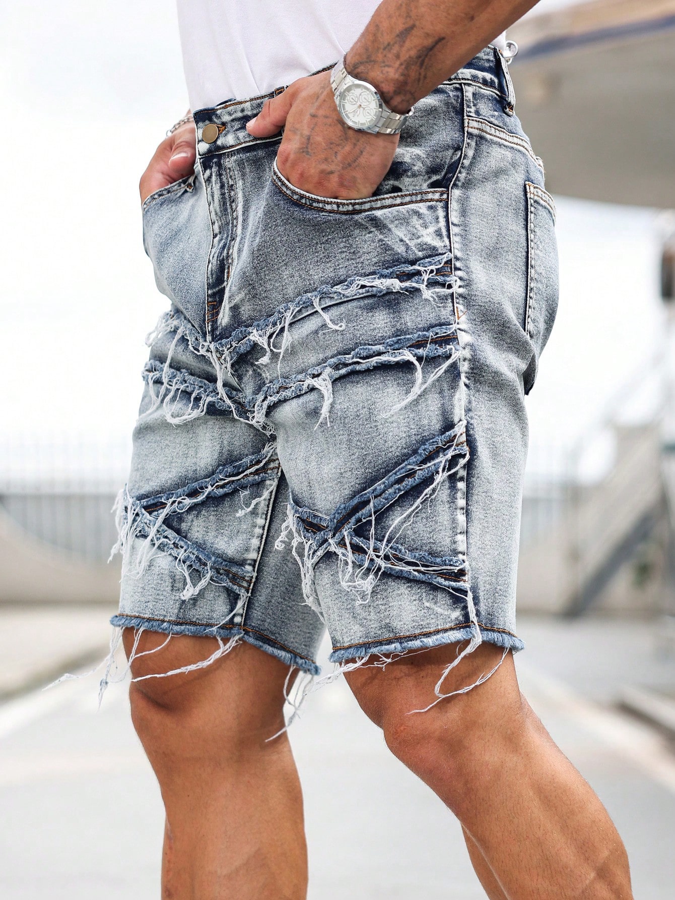 Men Plus Size Denim Shorts