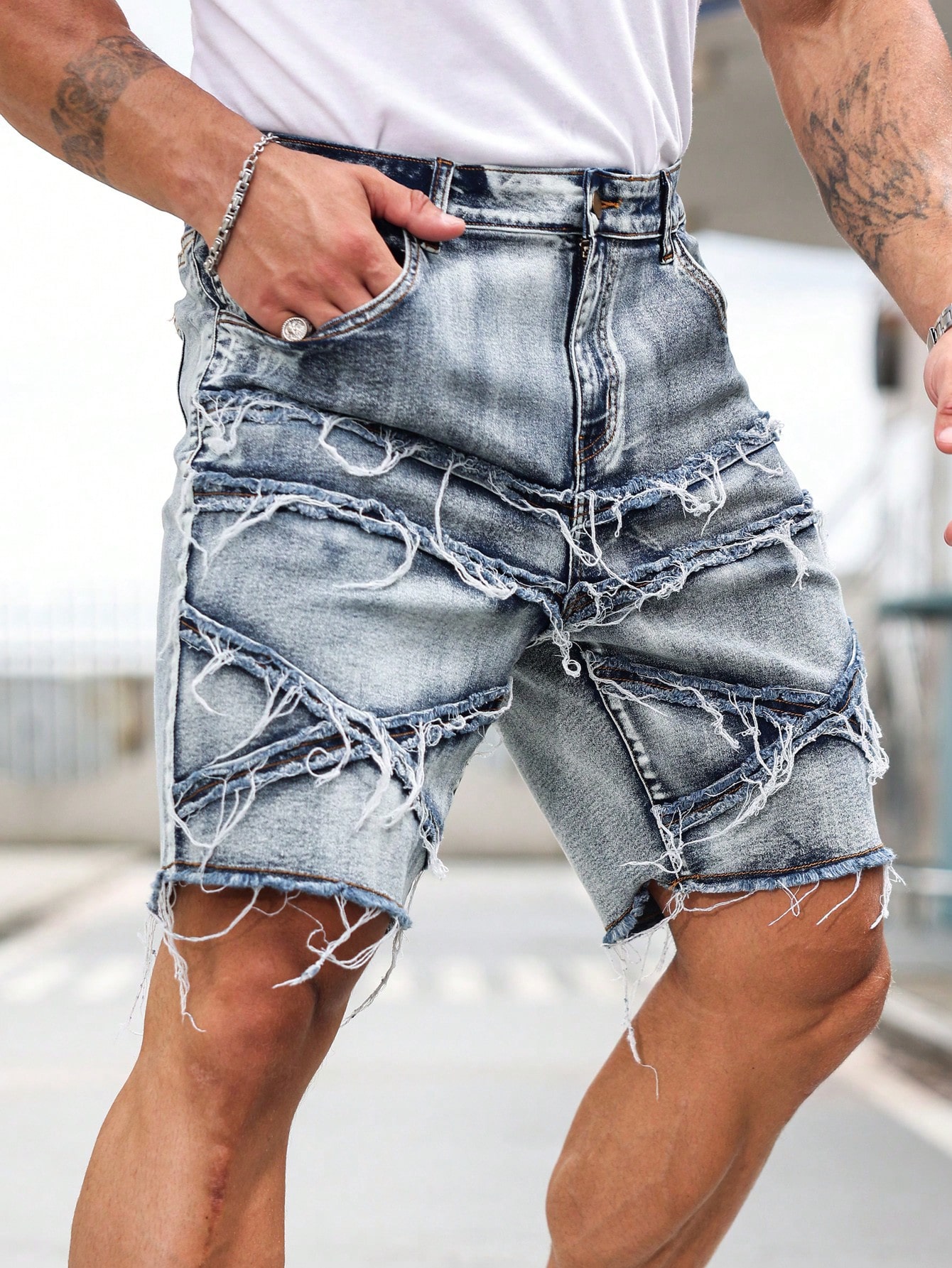 Men Plus Size Denim Shorts