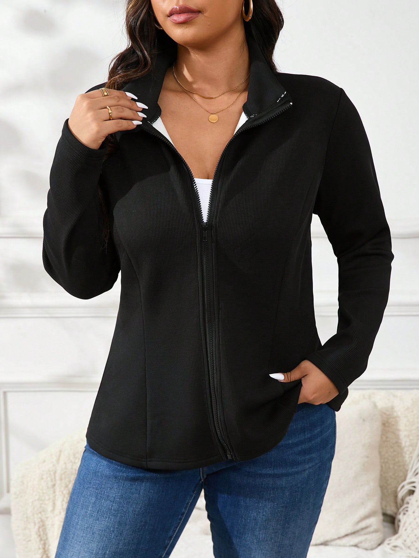 In Black Plus Size Jackets