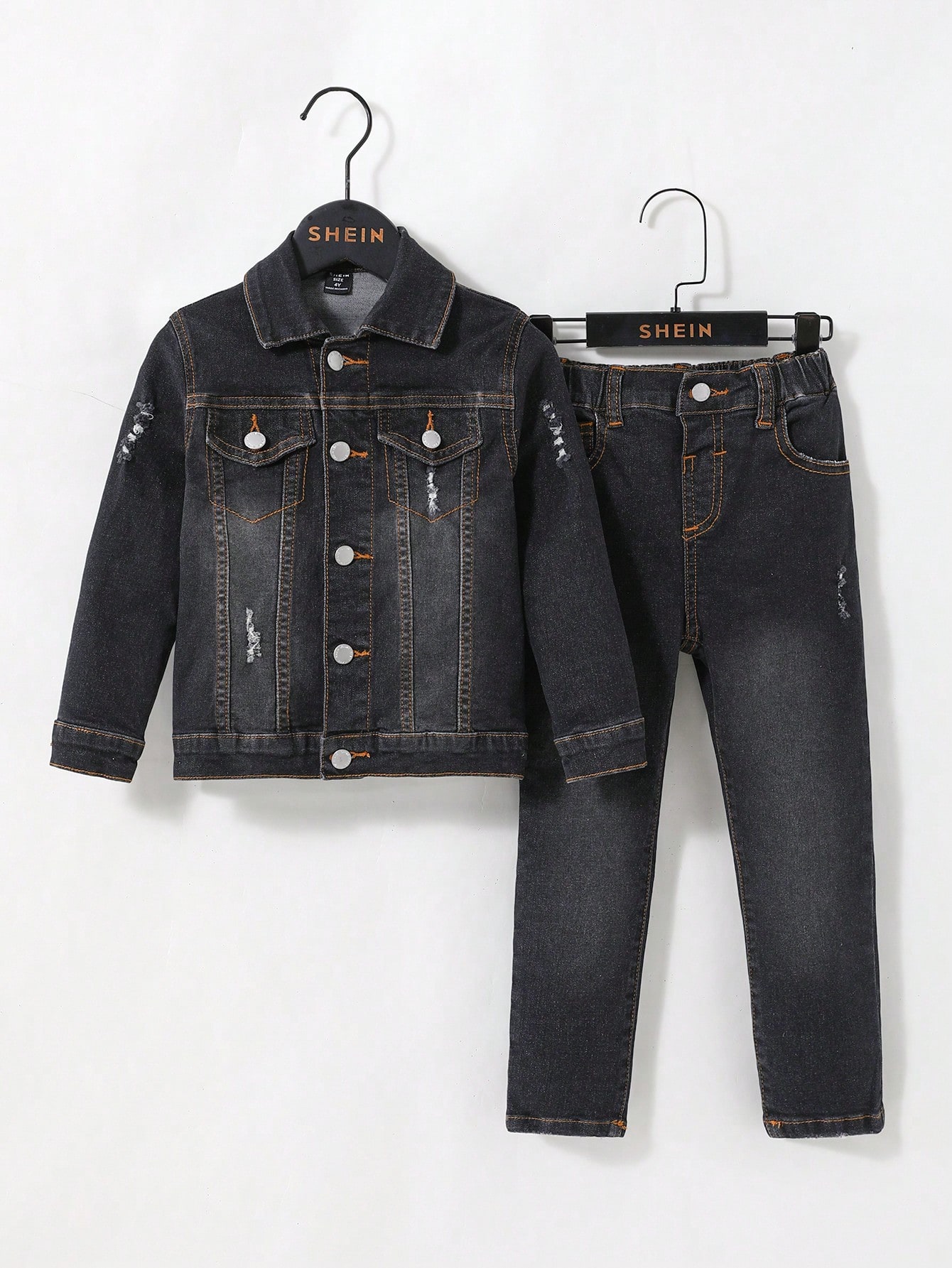 Young Boys Denim Two-piece Outfits