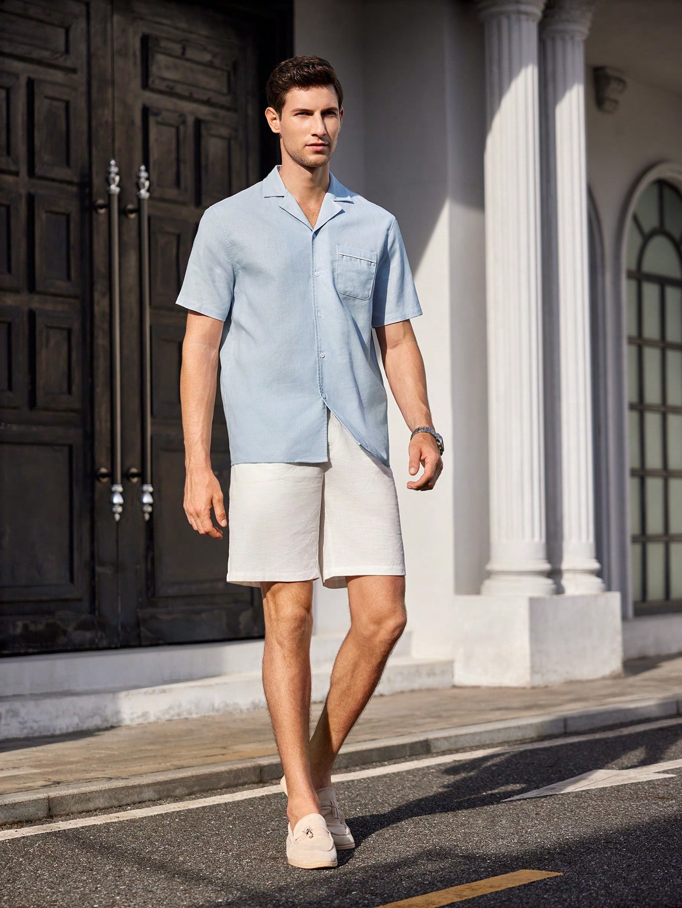 Men Linen Shorts