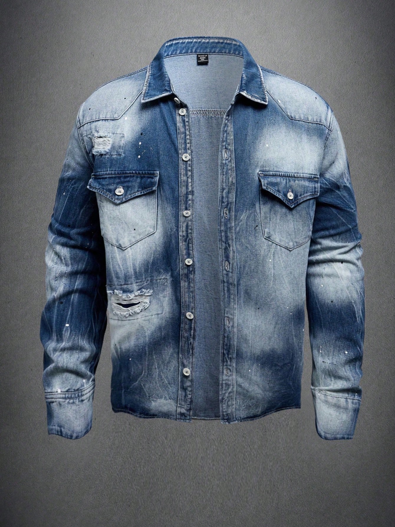 Men Plus Size Denim Shirts