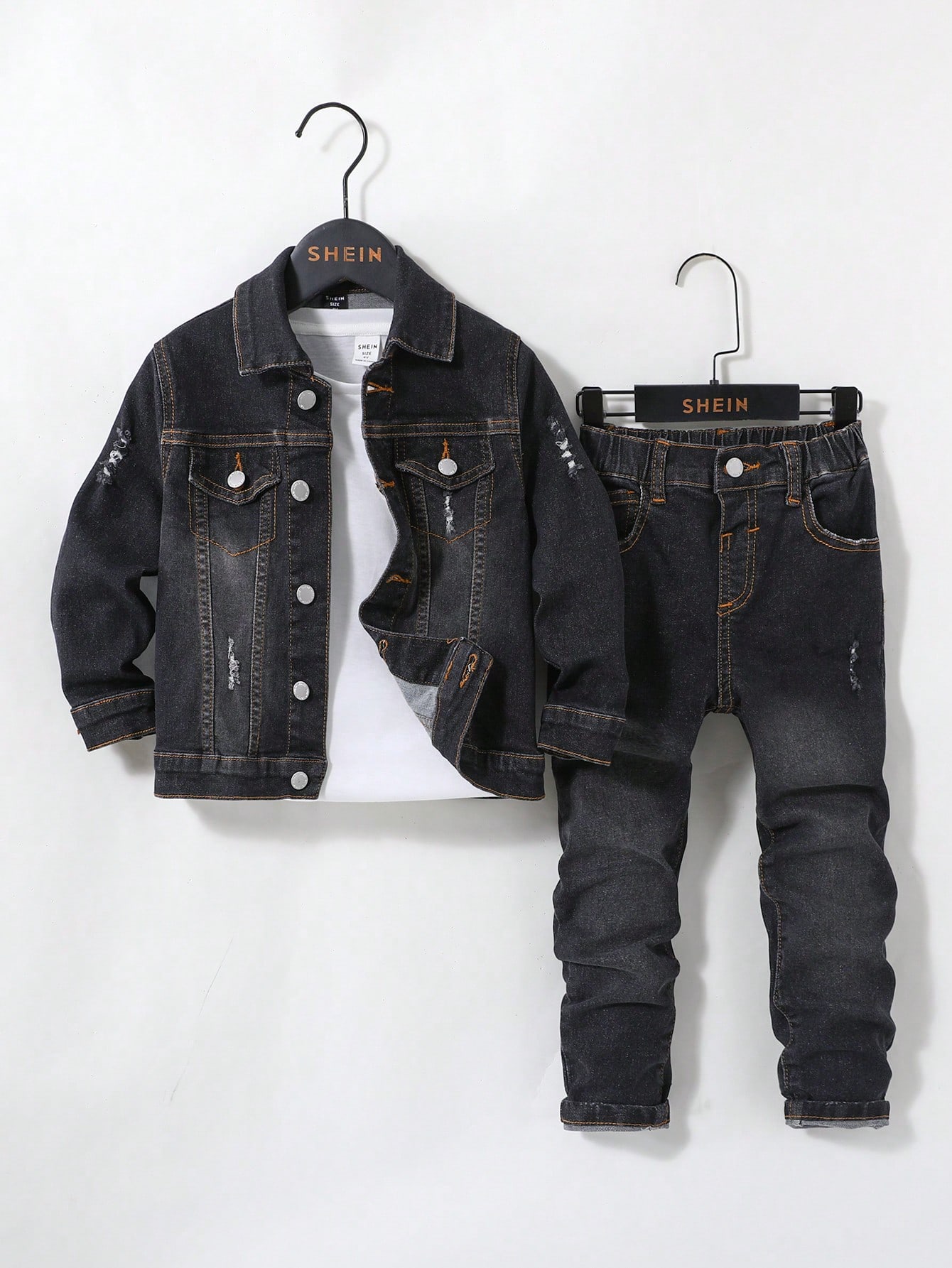 Young Boys Denim Two-piece Outfits