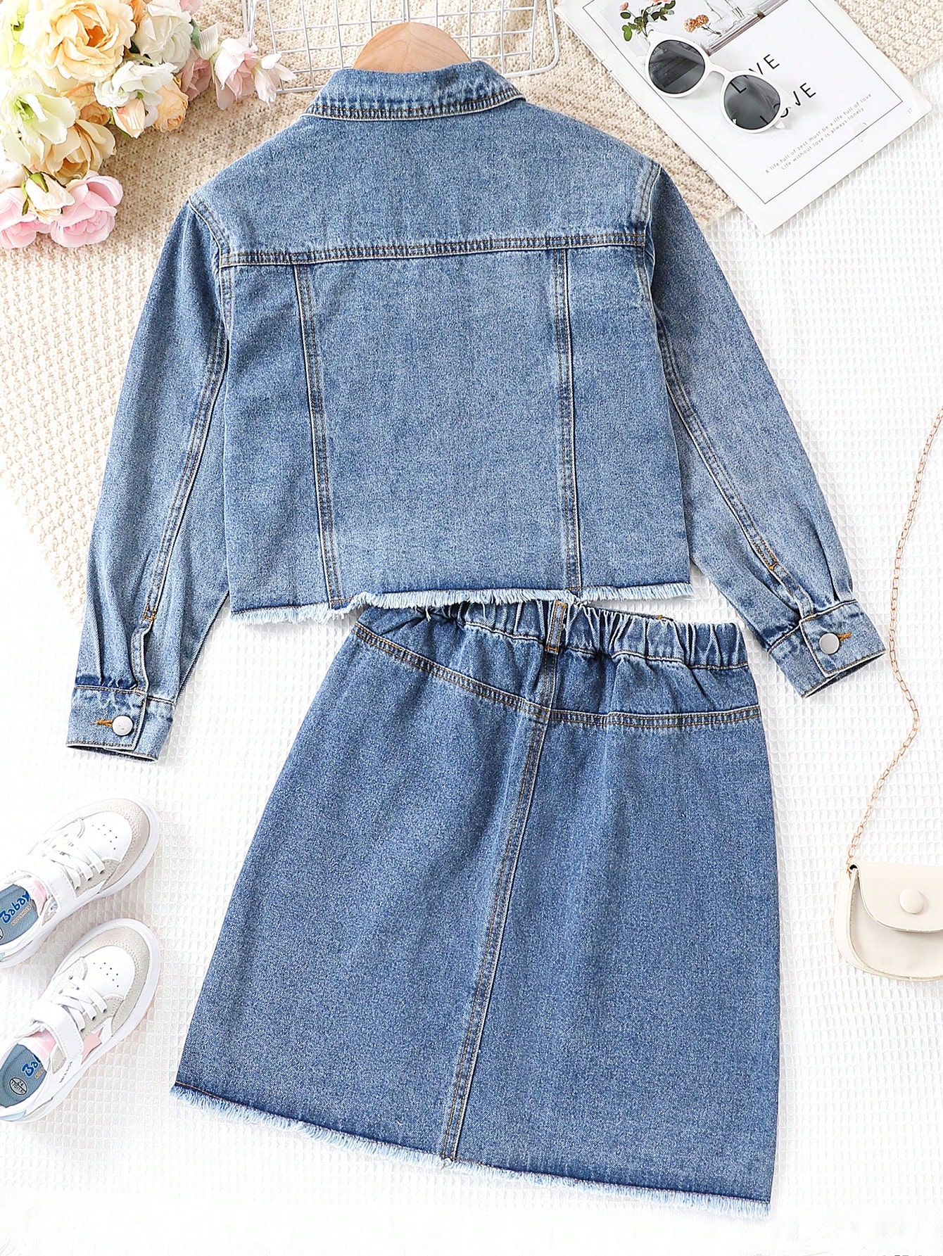 Tween Girls Denim Two-piece Outfits